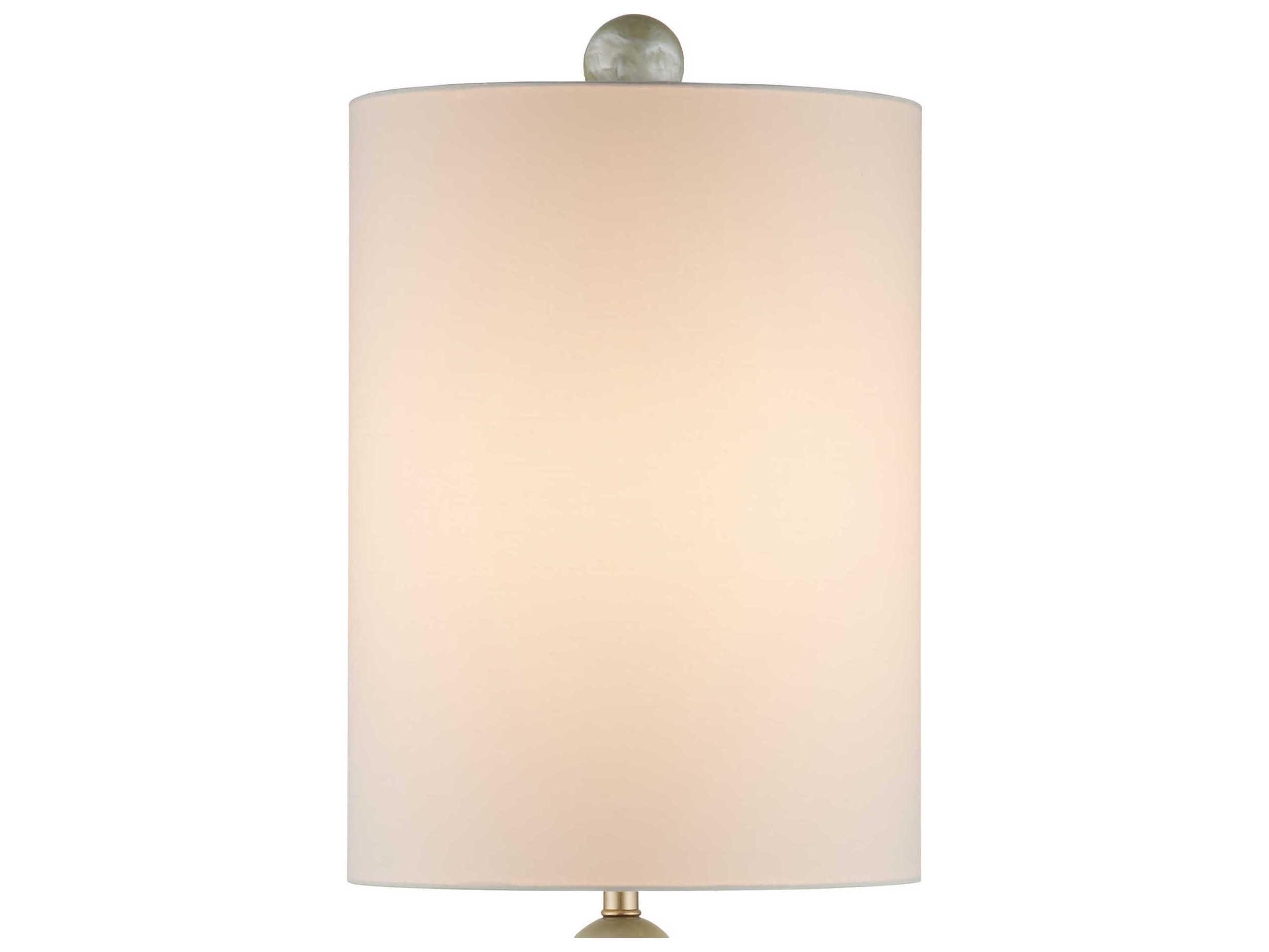 Currey & Company Hutson Warm Ivory Light Olive Egg Shell Cotton Linen Off White Buffet Lamp