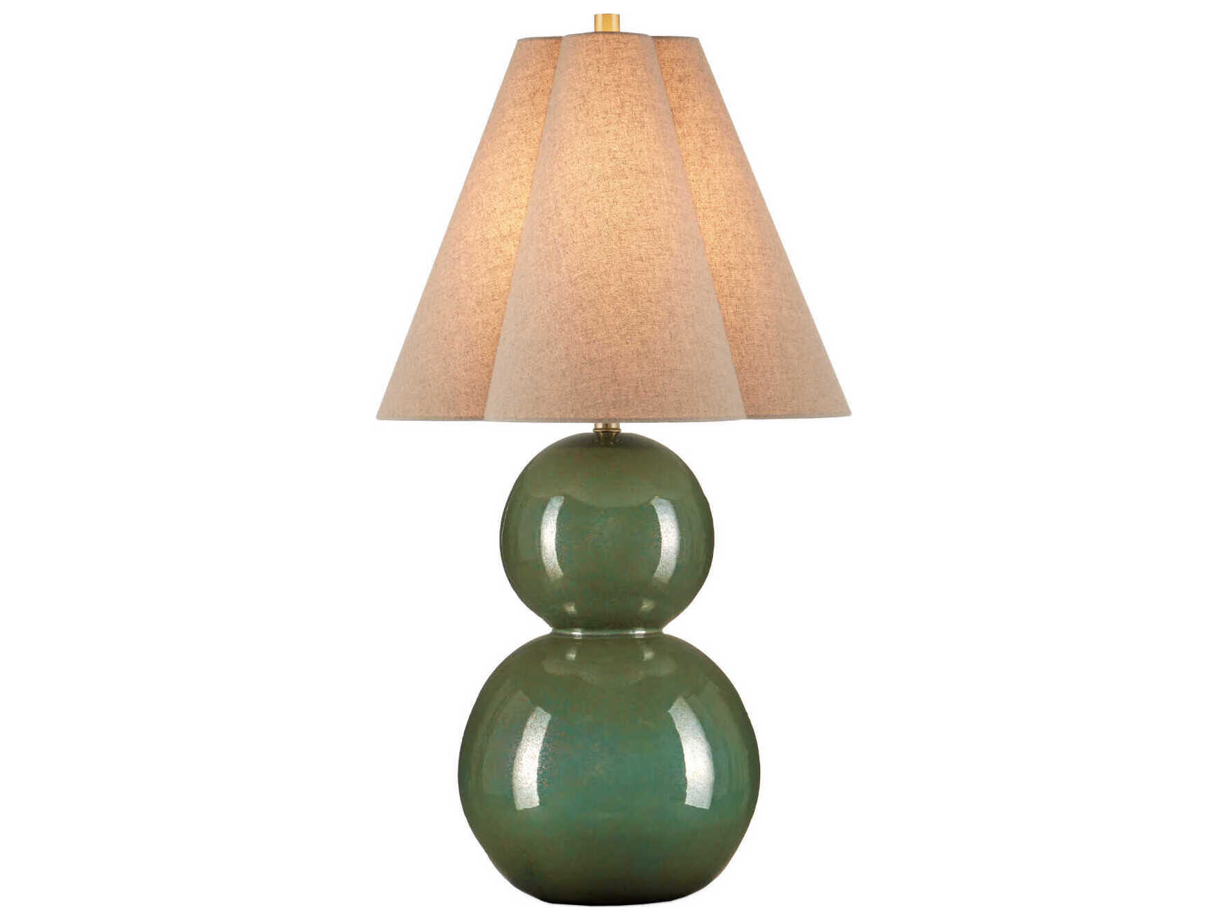 Currey & Company Kindred Green Natural Linen Buffet Lamp