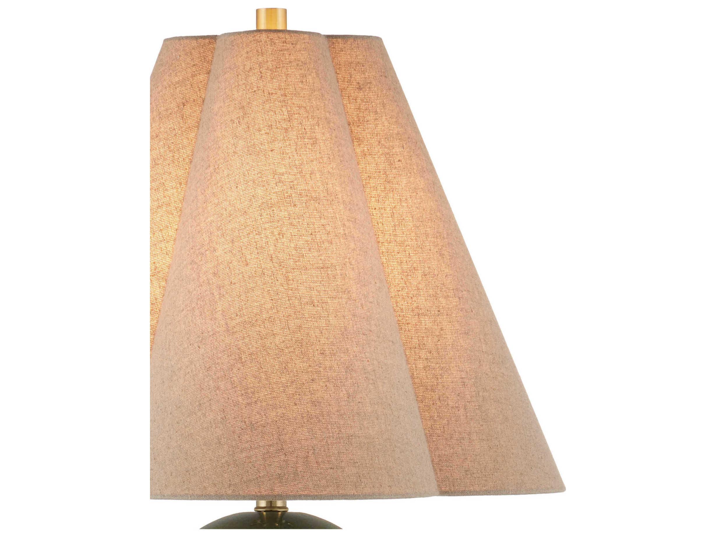 Currey & Company Kindred Green Natural Linen Buffet Lamp