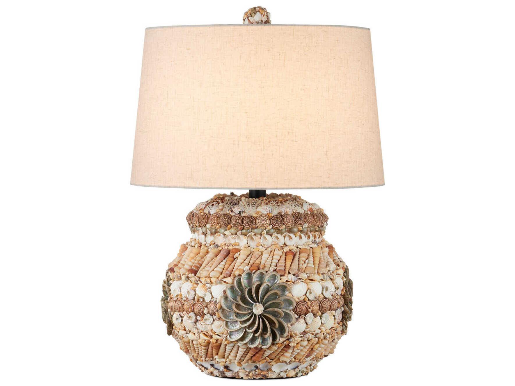 Currey & Company Seascape Natural Light Linen Brown Buffet Lamp