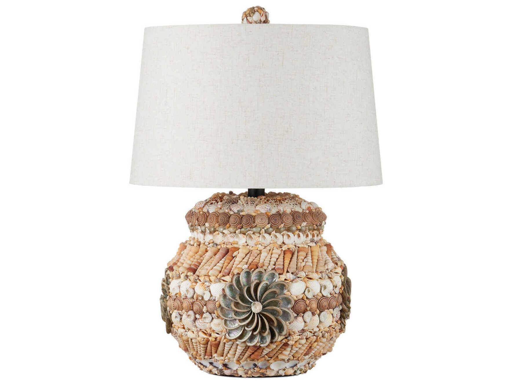 Currey & Company Seascape Natural Light Linen Brown Buffet Lamp