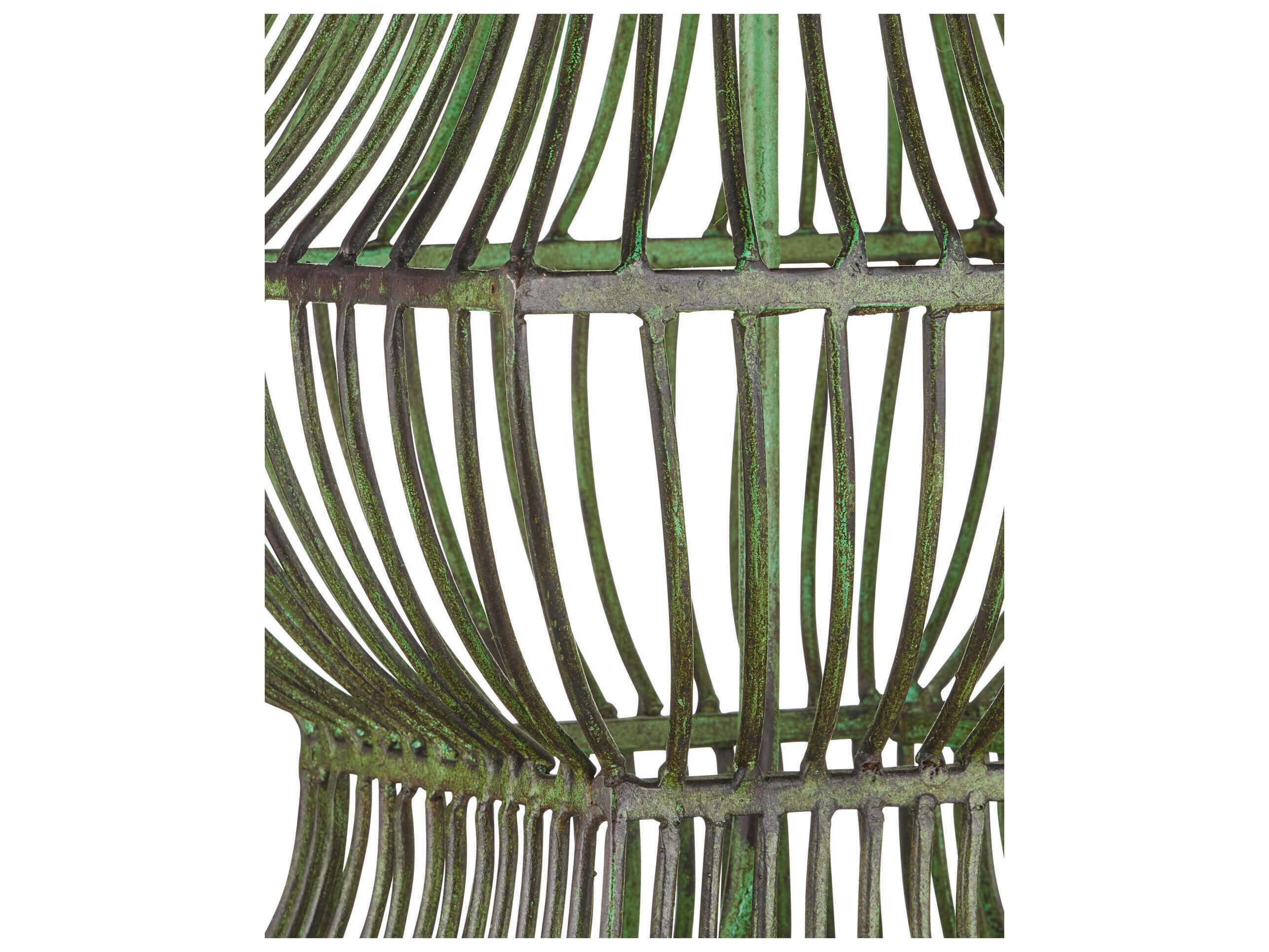 Currey & Company Tuteurs Distressed Green Iron Buffet Lamp