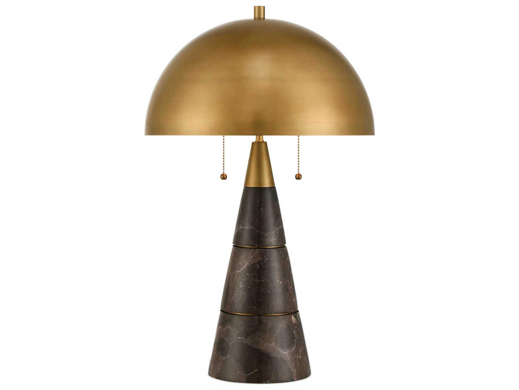 Currey & Company Edith Coffee Brown Antique Brass Metal Table Lamp
