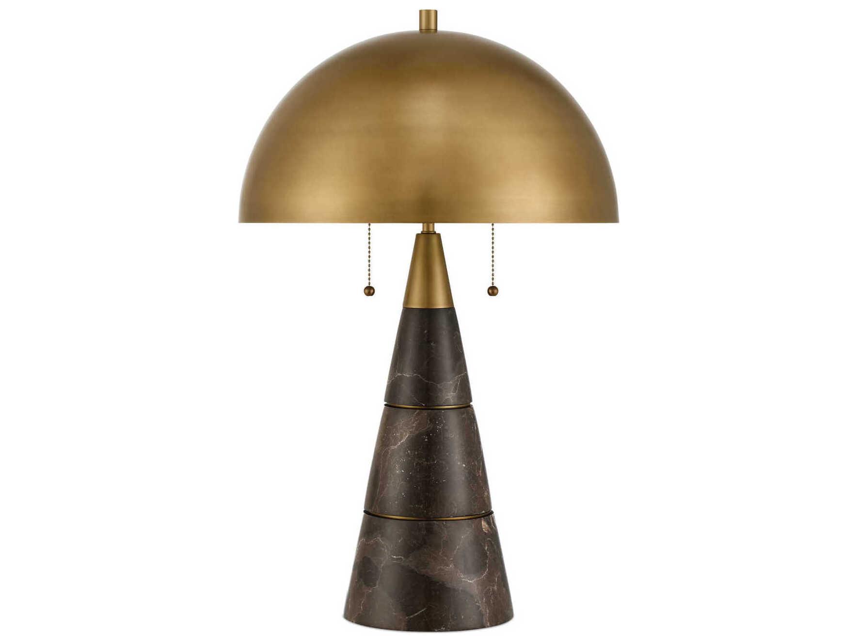 Currey & Company Edith Coffee Brown Antique Brass Metal Table Lamp