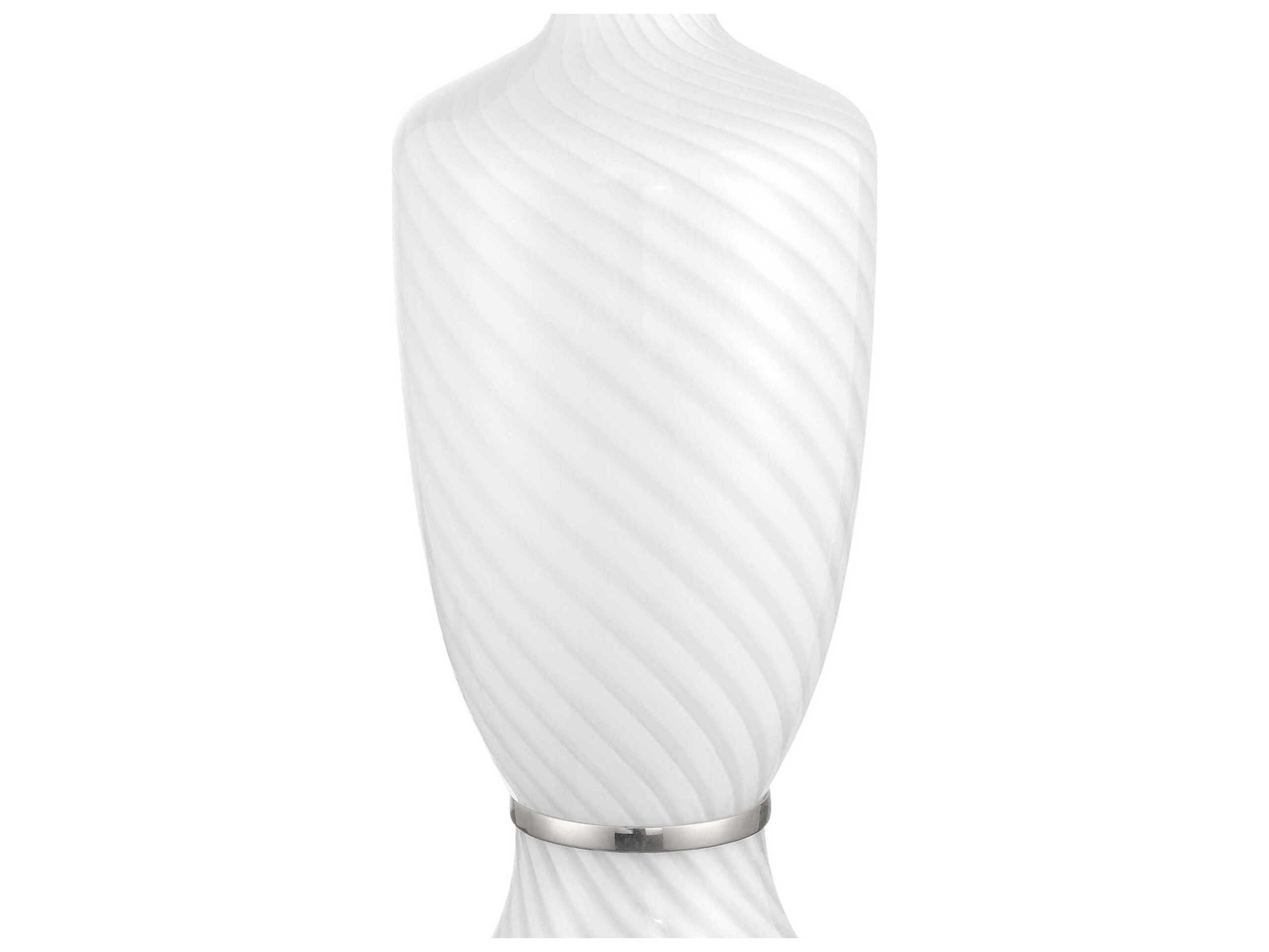 Currey & Company Classico White Polished Nickel Linen Buffet Lamp