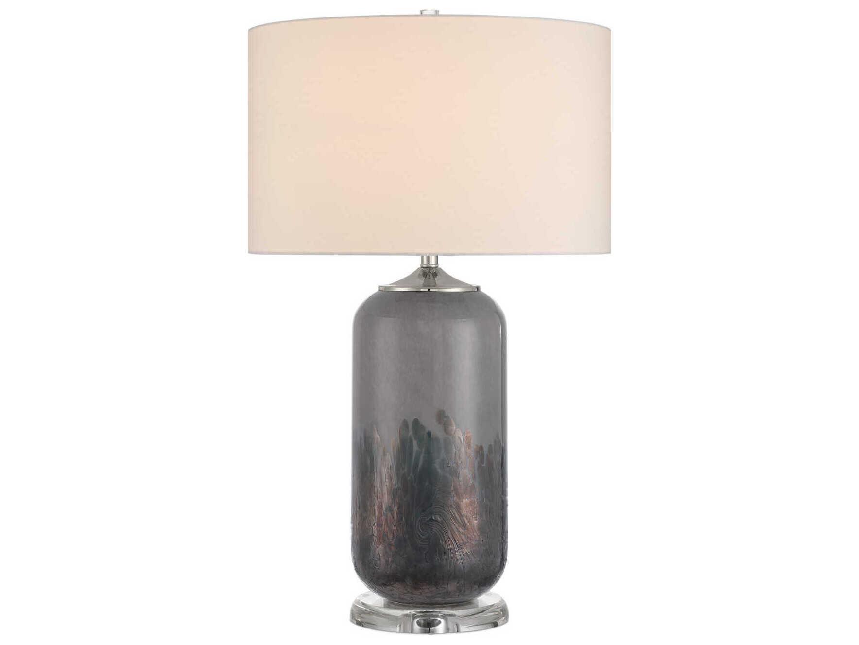 Currey & Company Lewes Gray Polished Nickel Buffet Lamp