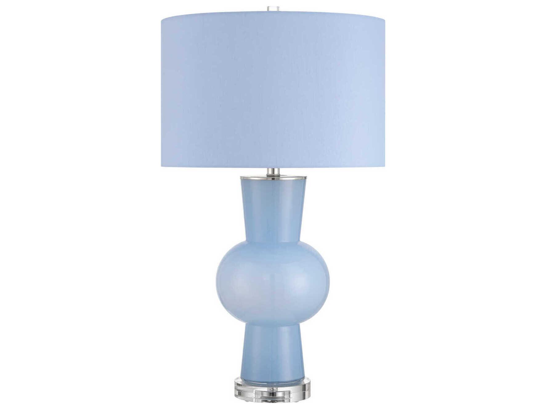 Currey & Company Duende Blue Light Polyester Clear Buffet Lamp