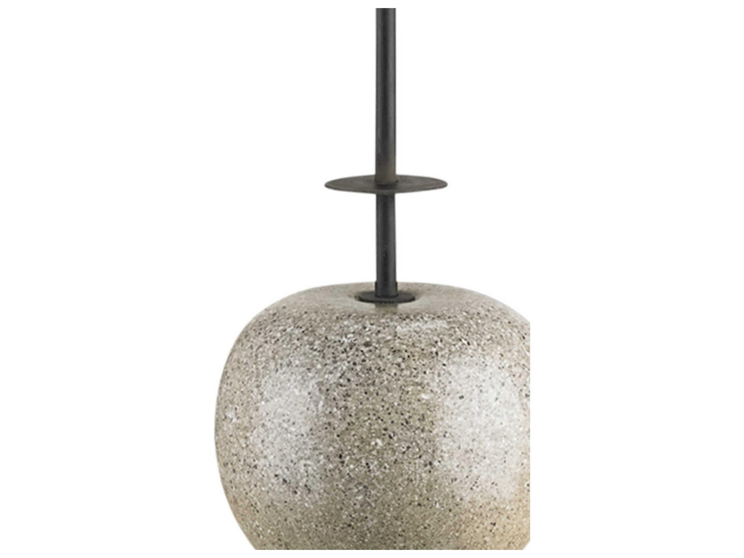 Currey & Company Atlas Blacksmith Console polished Concrete Brass Table Lamp