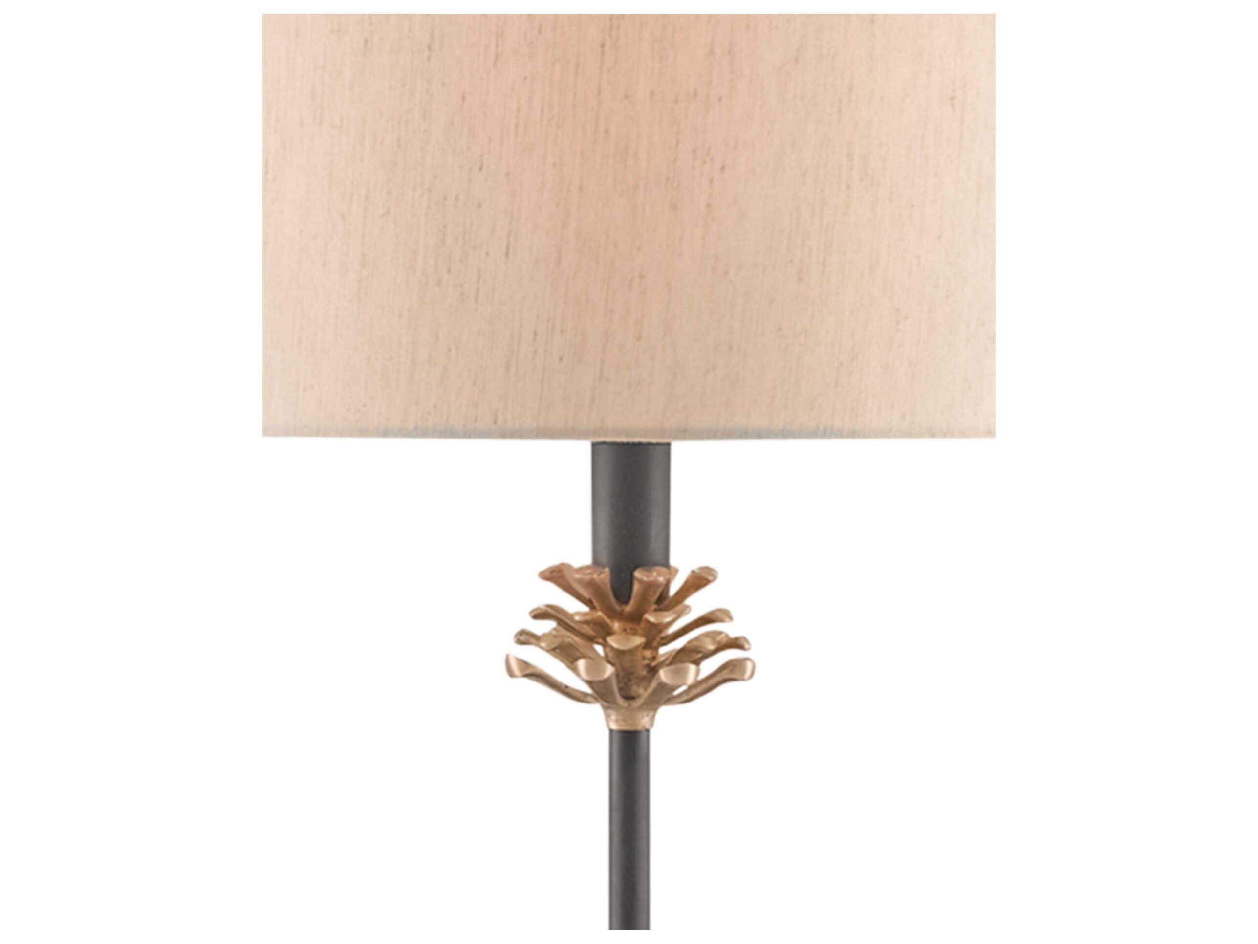Currey & Company Pinegrove Antique Brass black Table Lamp