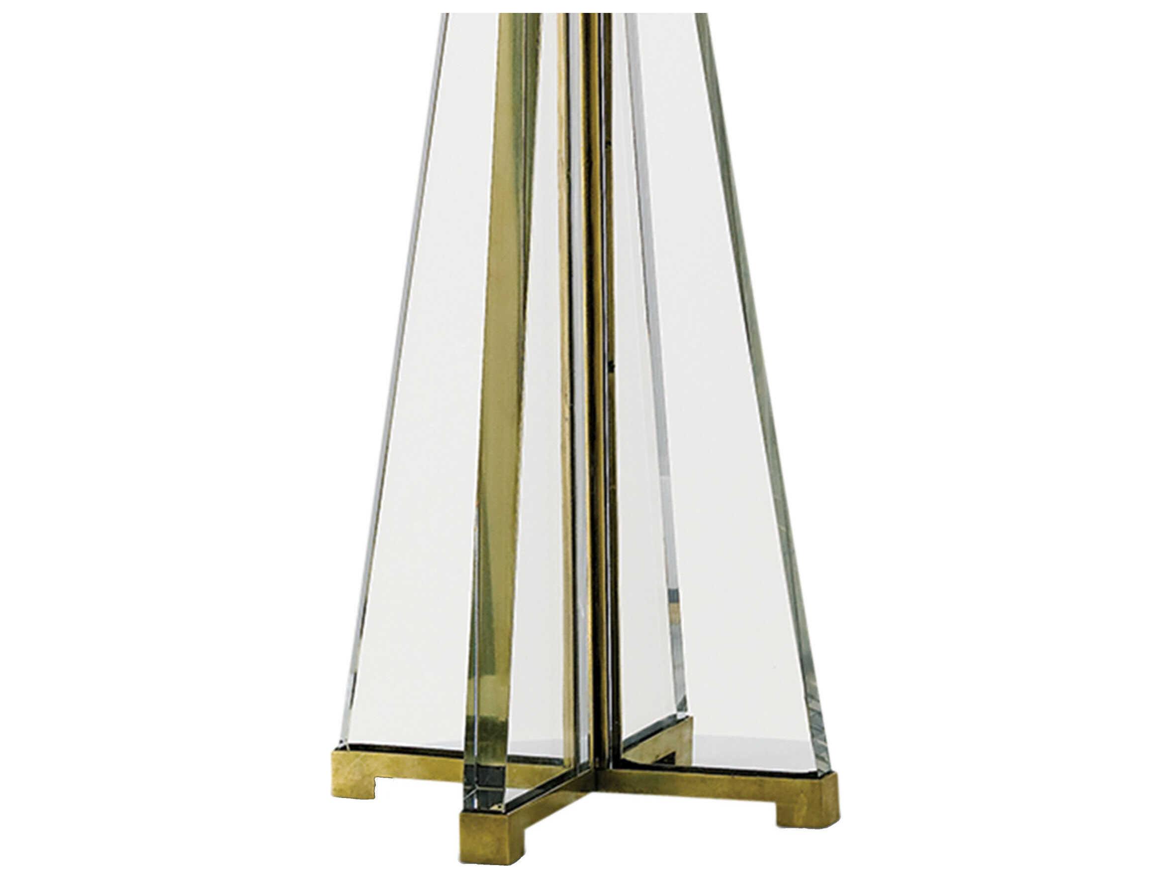 Currey & Company Lamont Brass clear Optic Crystal Table Lamp