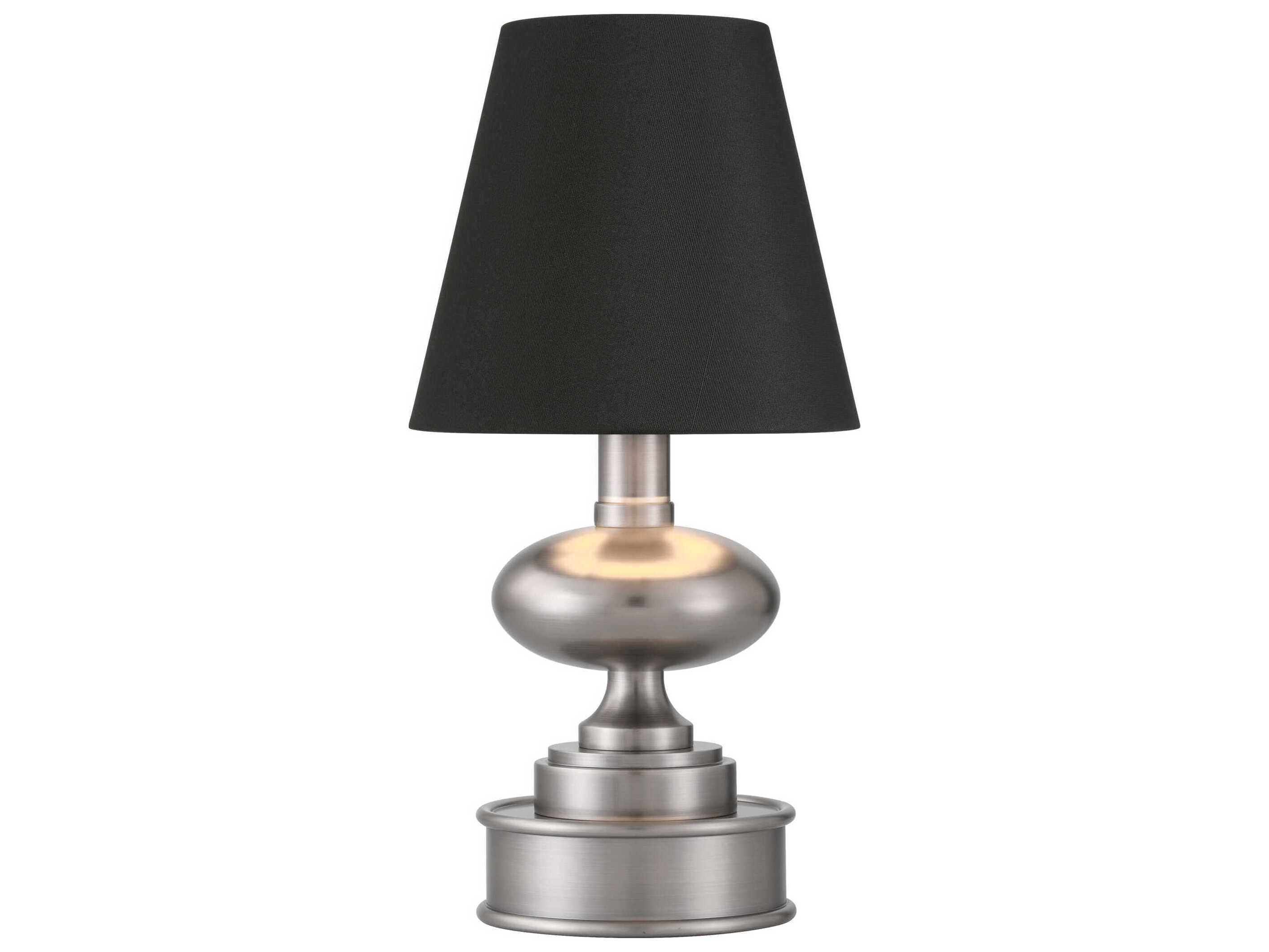 Currey & Company Galavant Brushed Nickel Black Shantung Table Lamp