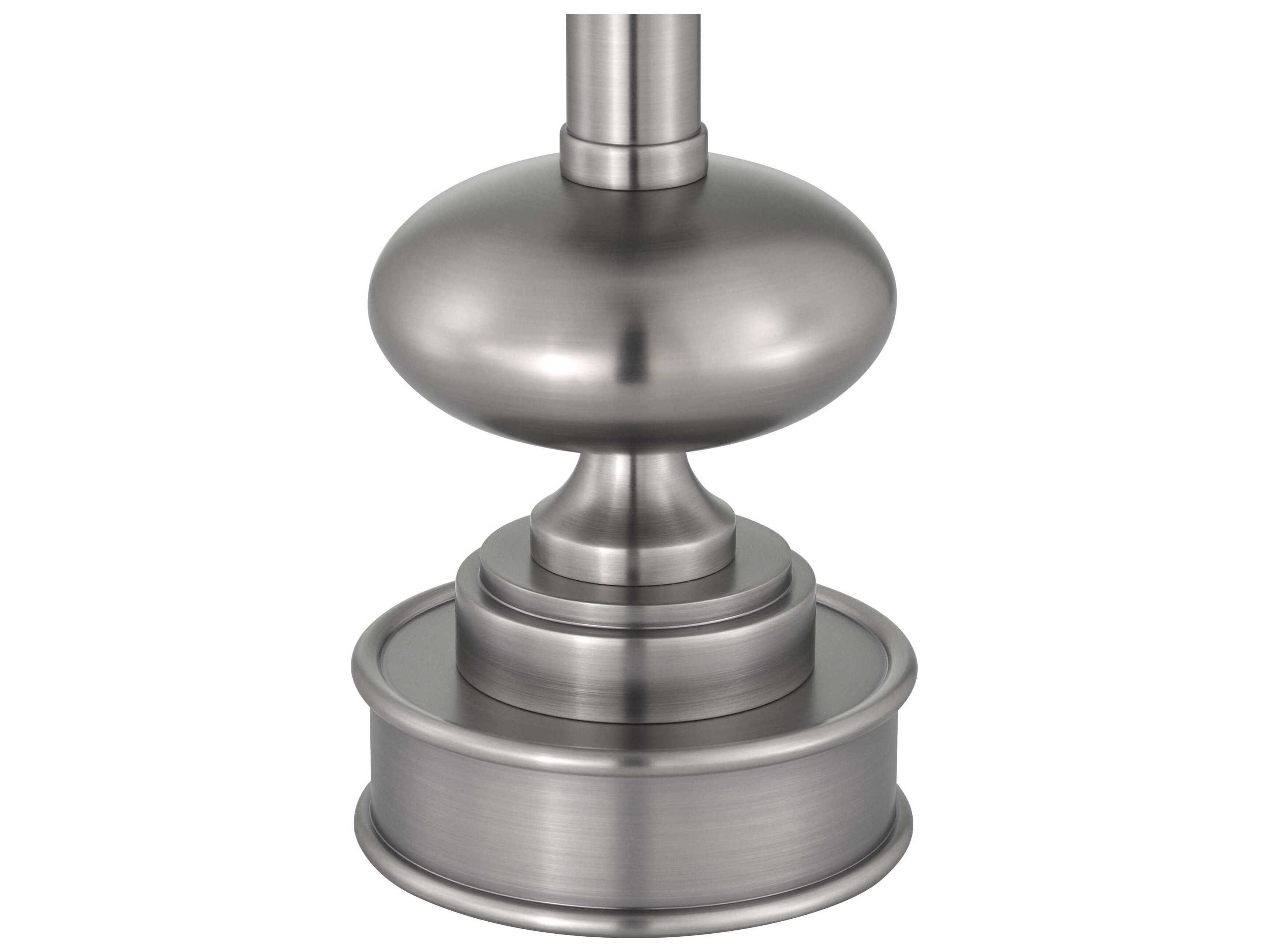 Currey & Company Galavant Brushed Nickel Black Shantung Table Lamp