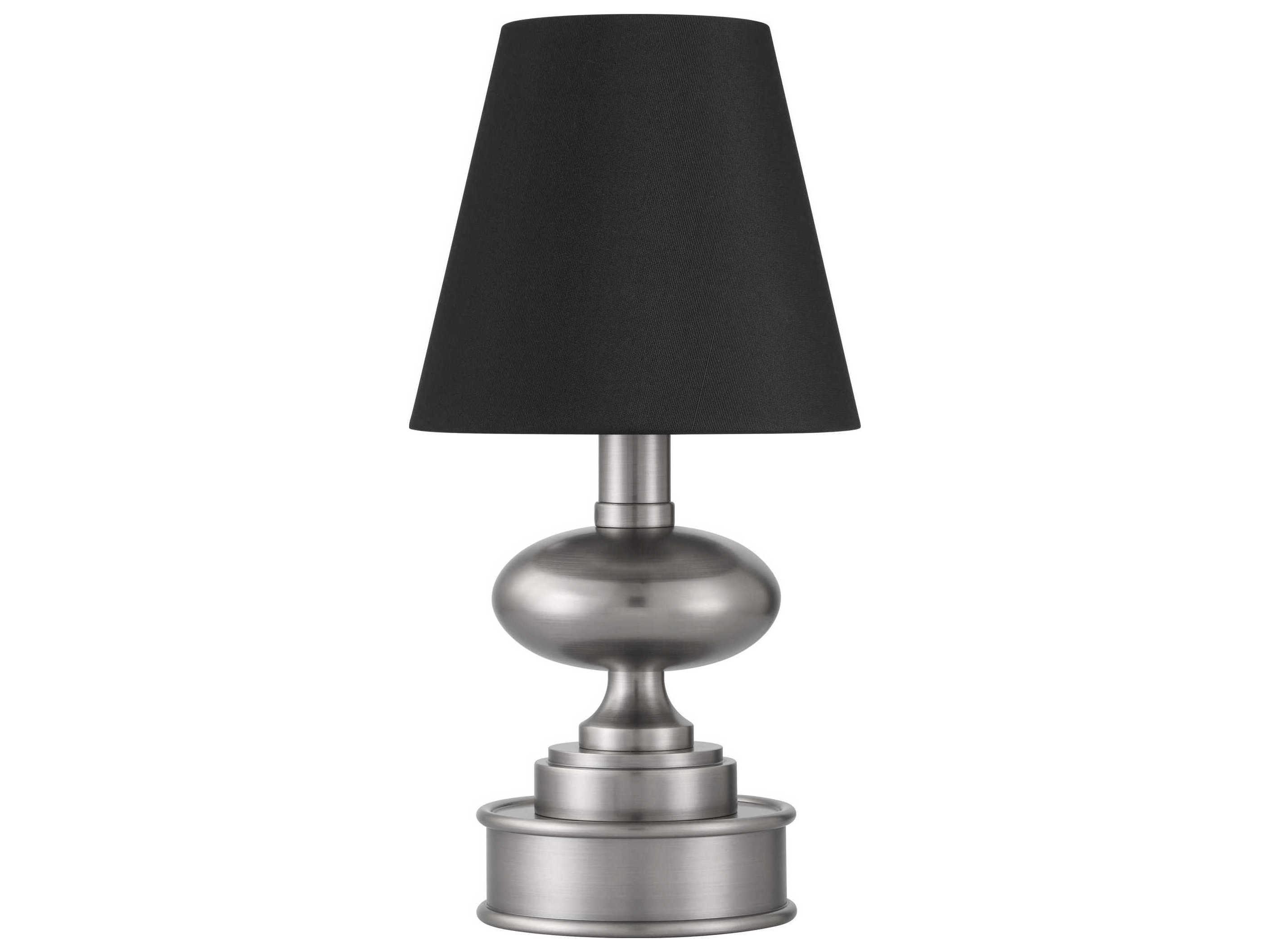 Currey & Company Galavant Brushed Nickel Black Shantung Table Lamp