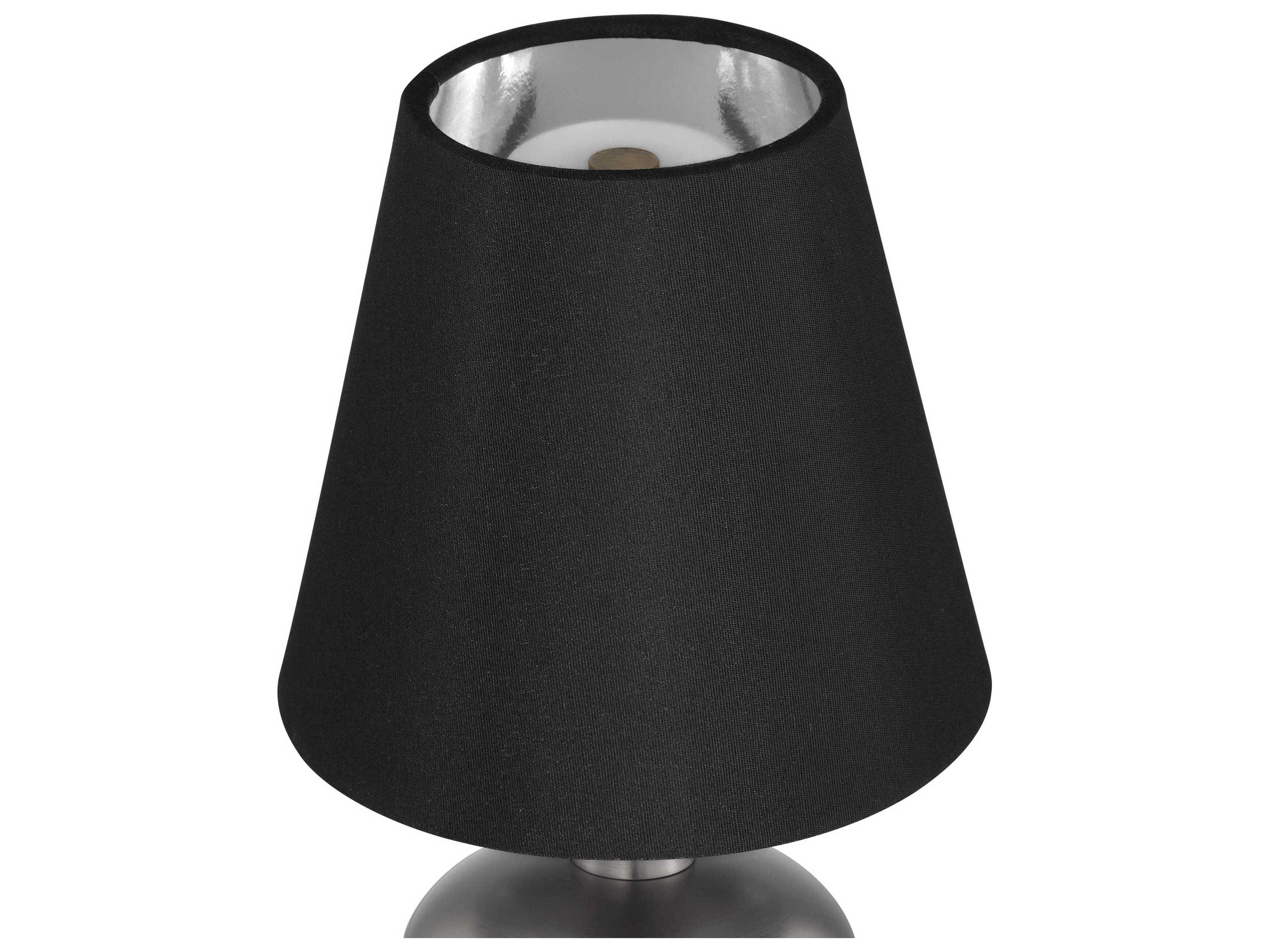 Currey & Company Galavant Brushed Nickel Black Shantung Table Lamp