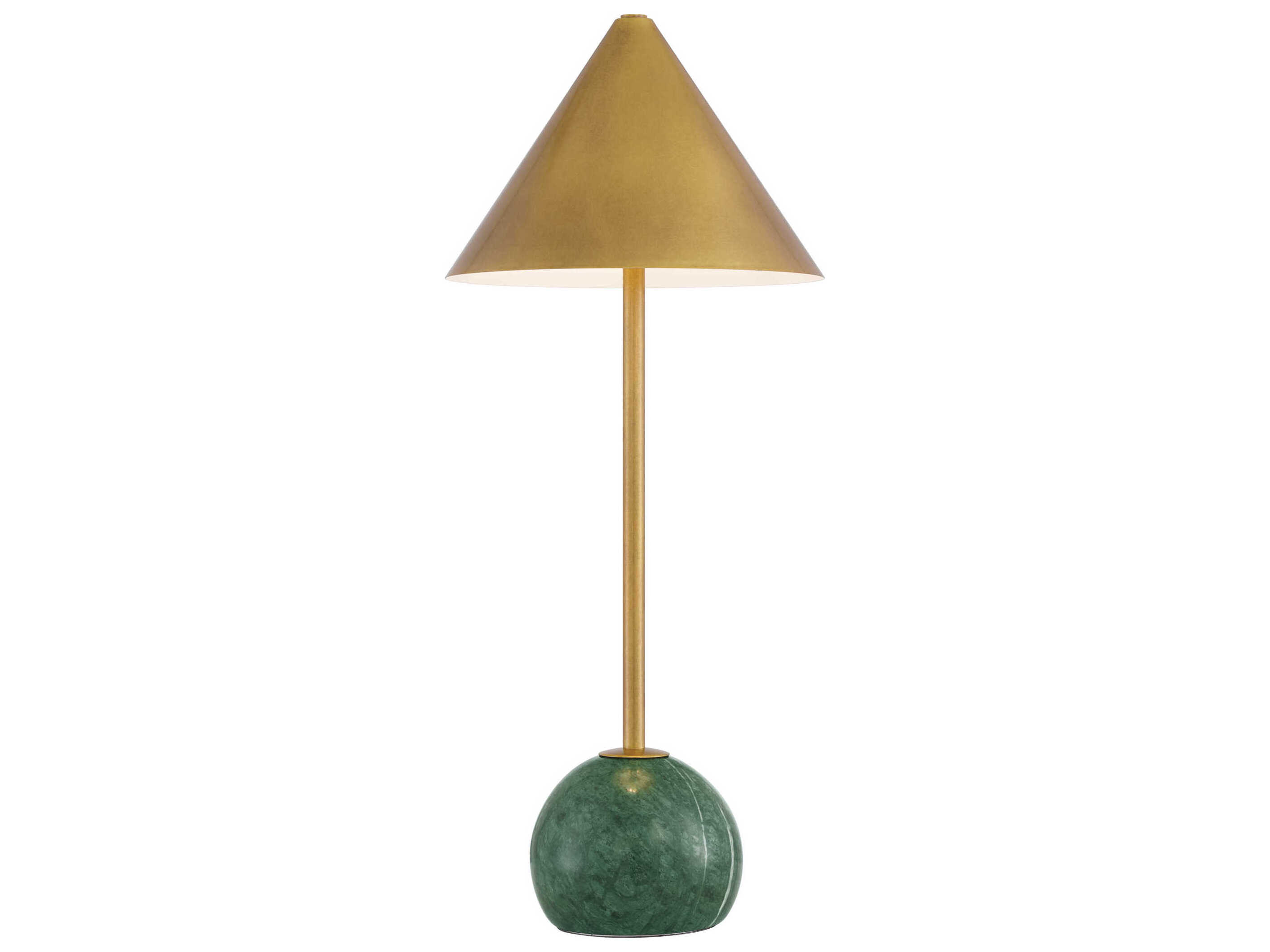 Currey & Company Journey Antique Brass Green Metal Table Lamp