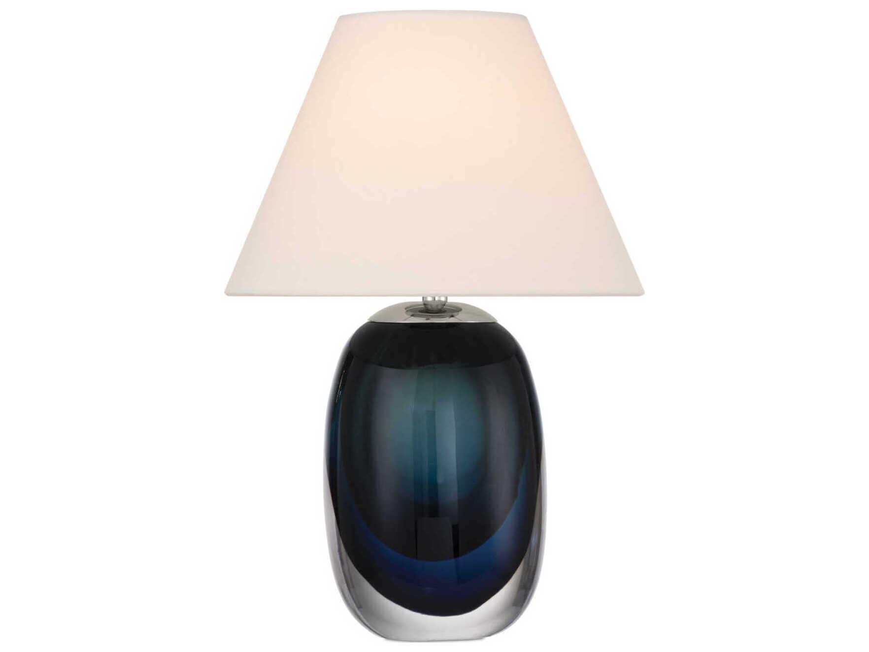 Currey & Company Danza Blue Clear Polished Nickel Table Lamp