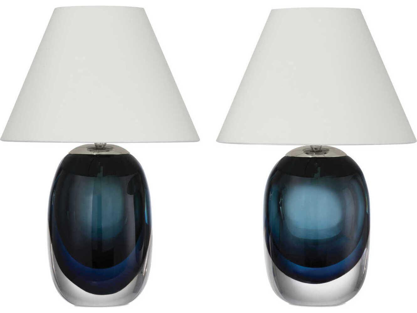 Currey & Company Danza Blue Clear Polished Nickel Table Lamp