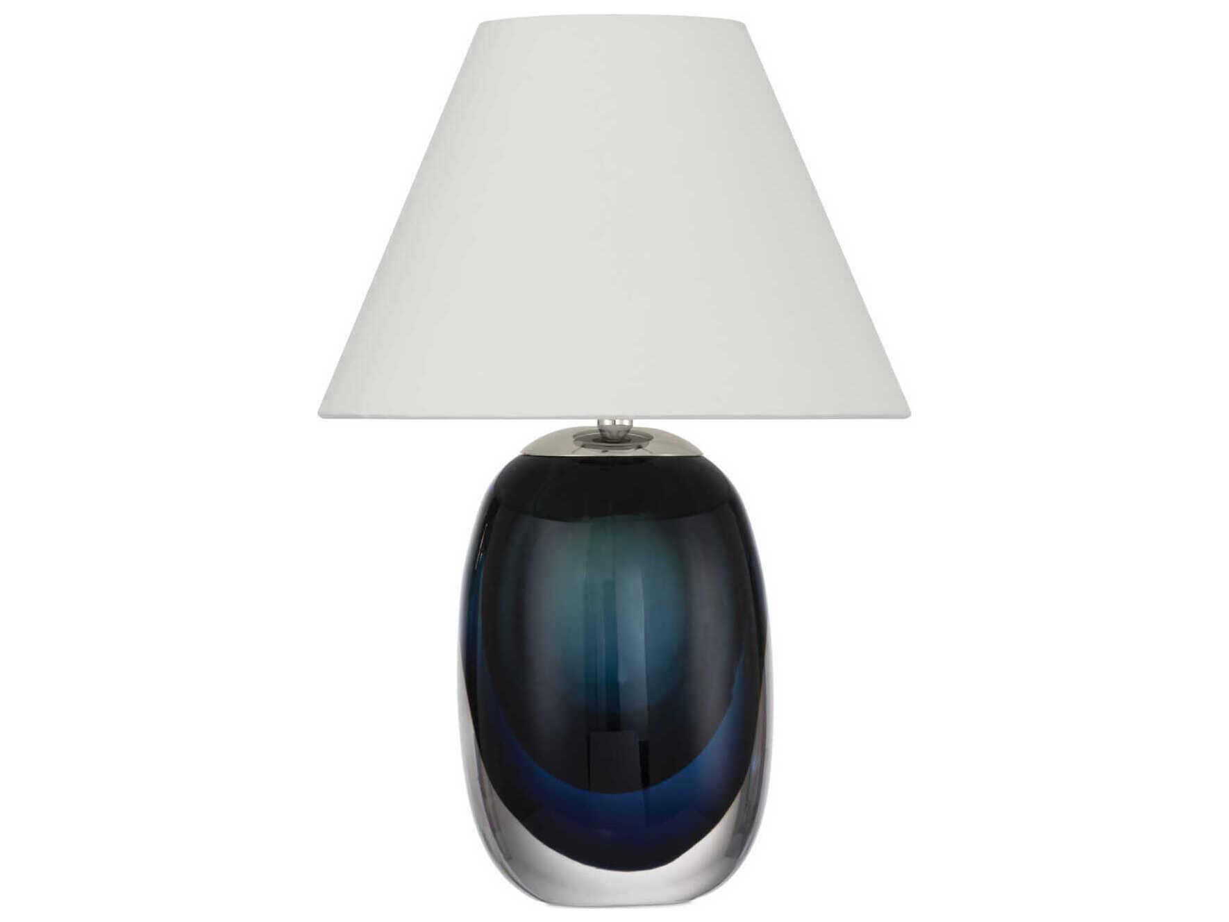 Currey & Company Danza Blue Clear Polished Nickel Table Lamp