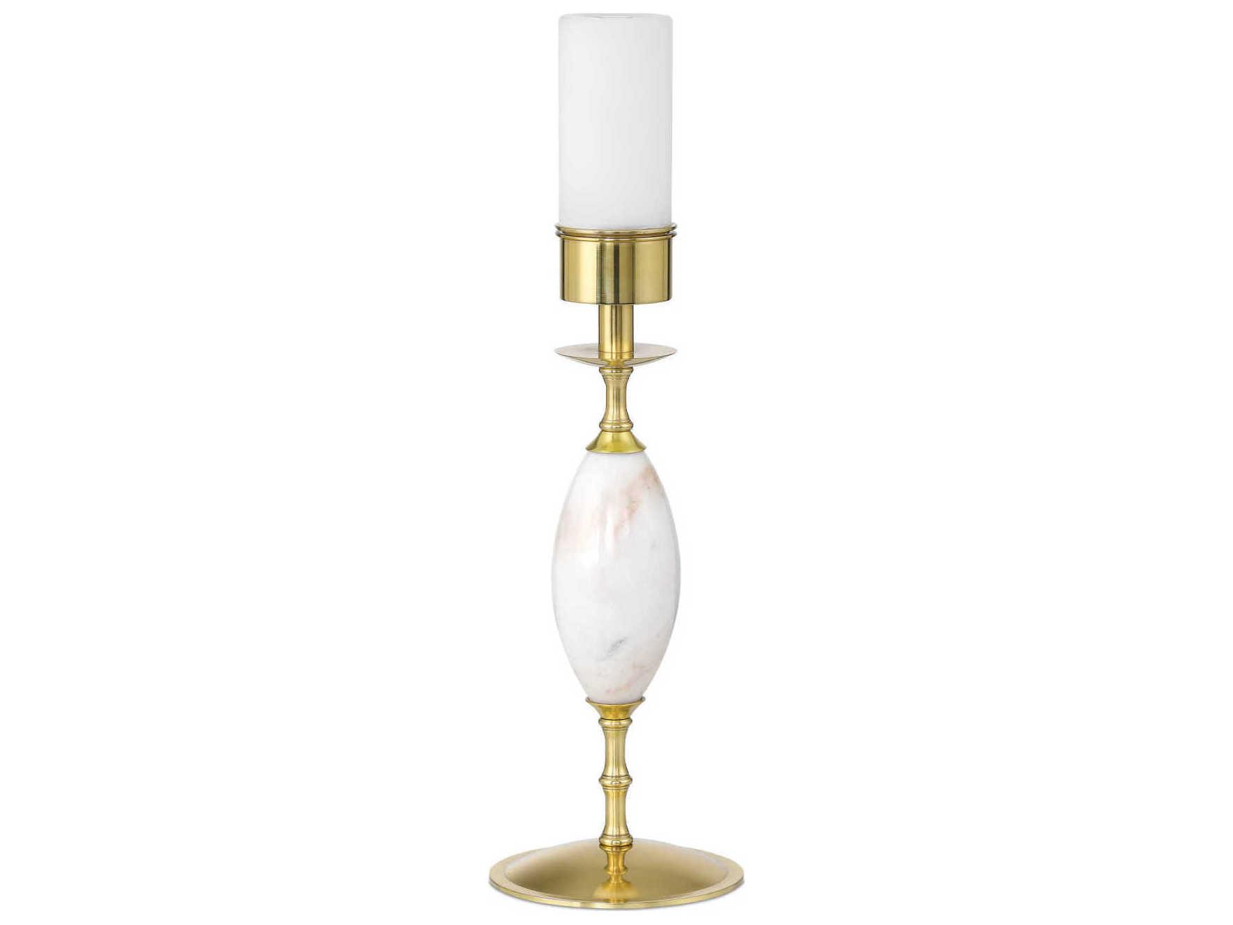 Currey & Company Marche White Brass Linen Table Lamp