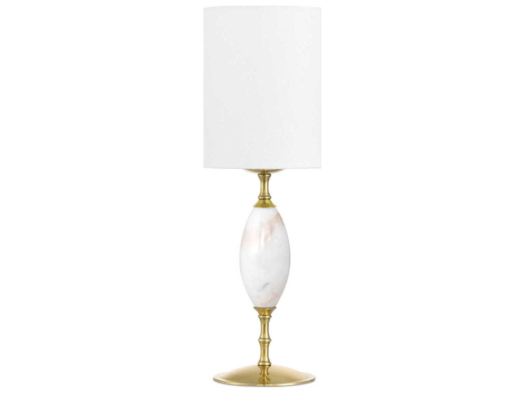 Currey & Company Marche White Brass Linen Table Lamp