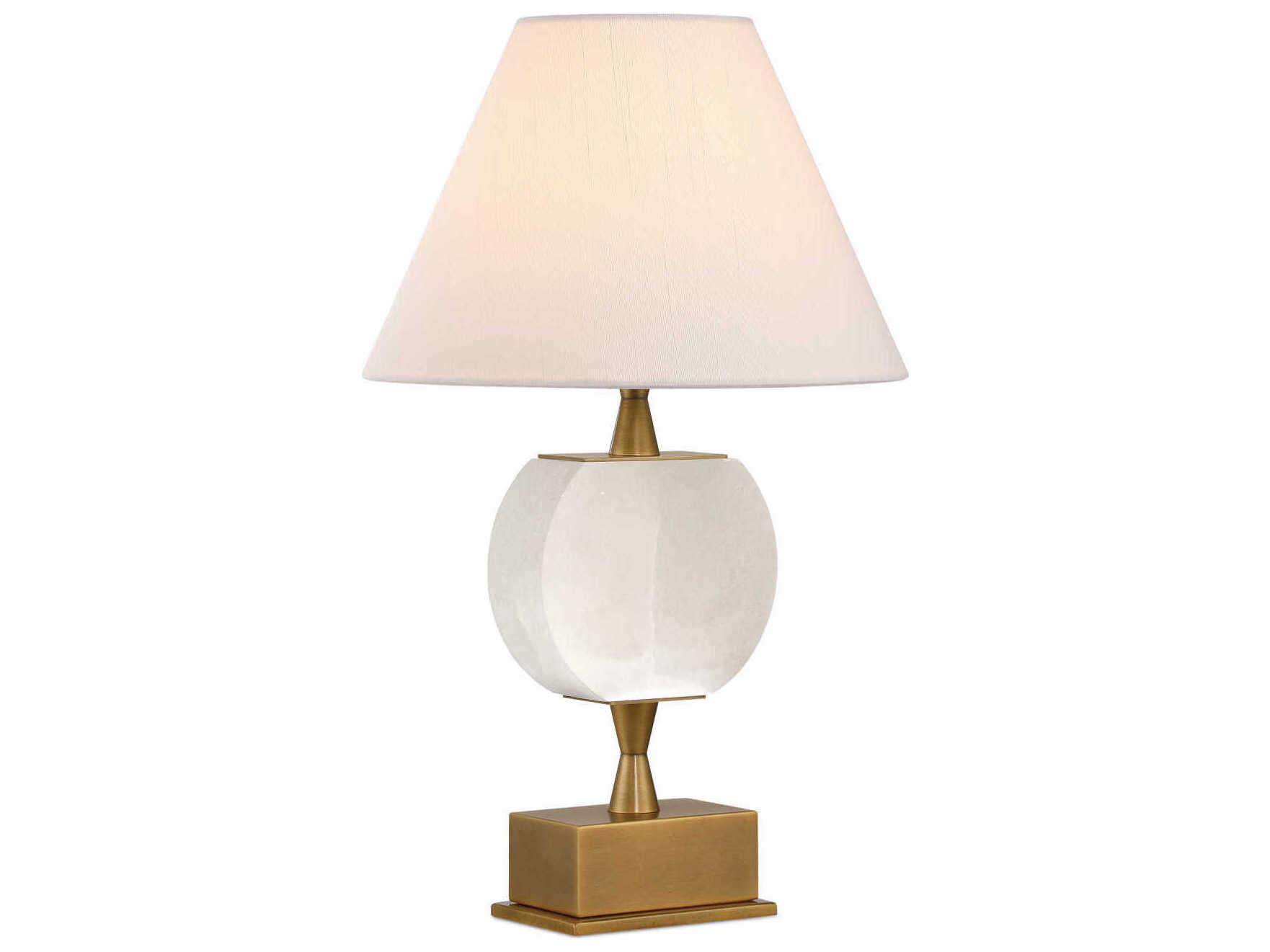 Currey & Company Meandro White Antique Brass Table Lamp