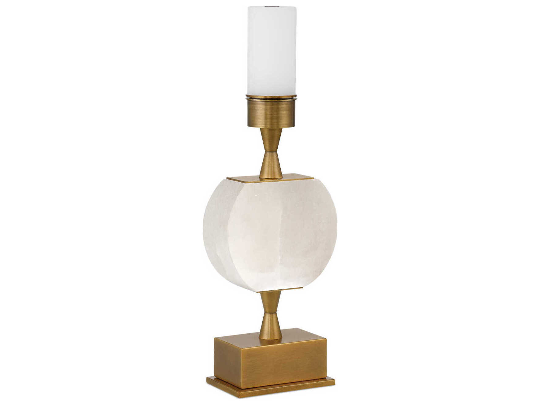 Currey & Company Meandro White Antique Brass Table Lamp
