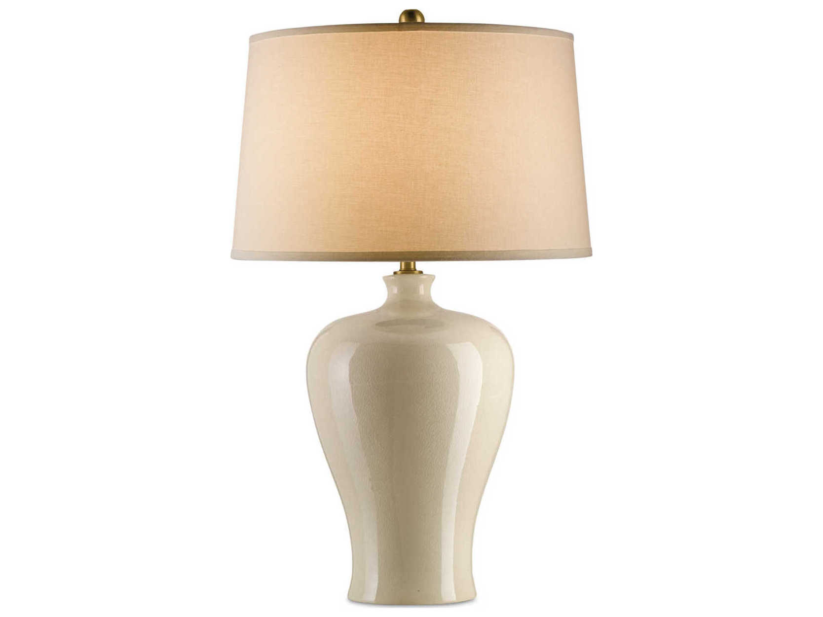 Currey & Company Blaise Cream Crackle Off White Table Lamp