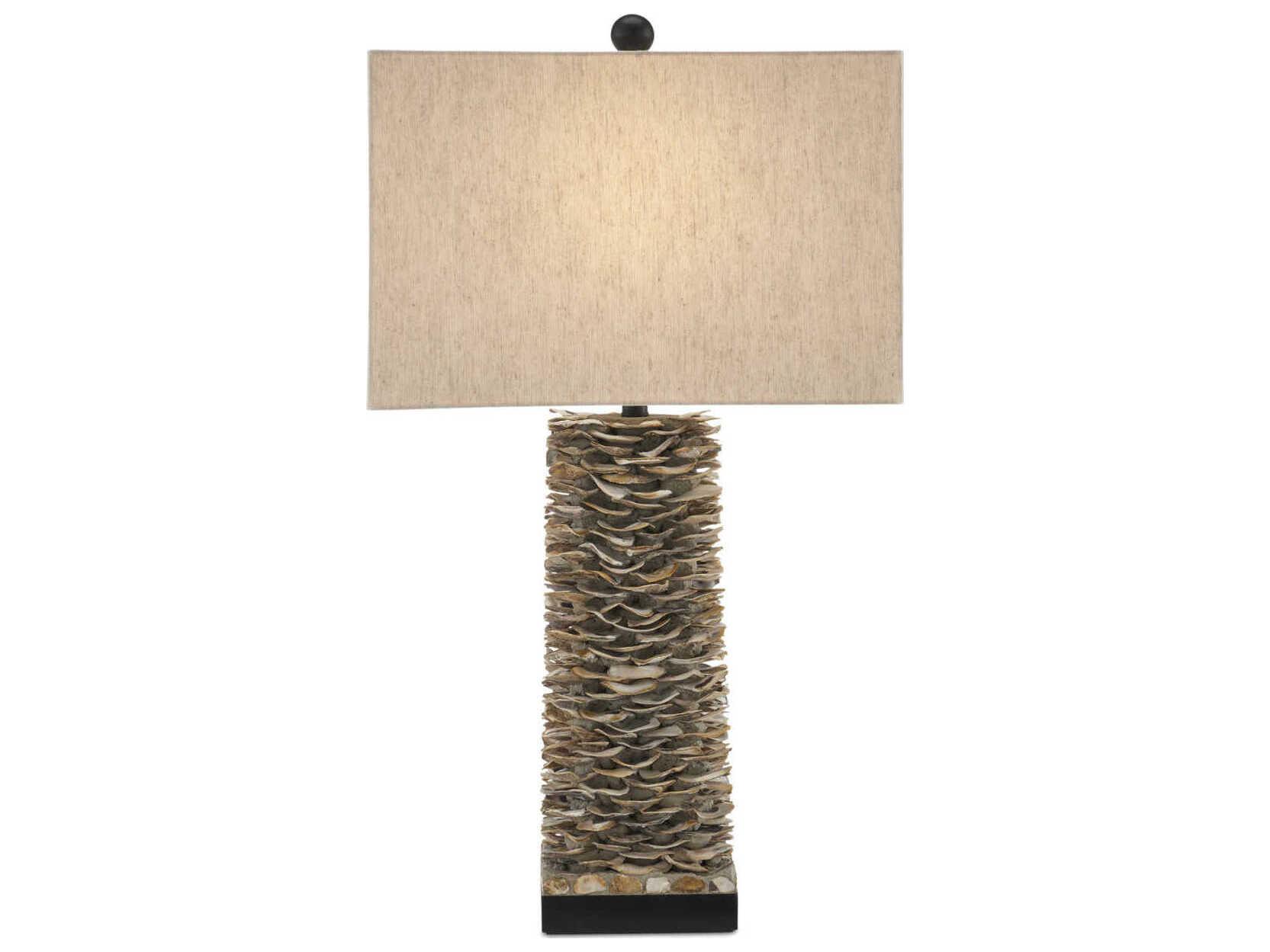 Currey & Company Villamare Natural Satin Black Table Lamp