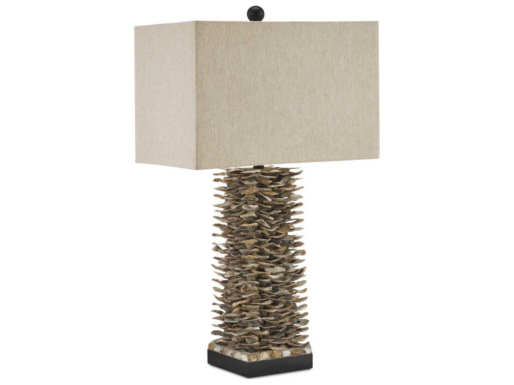 Currey & Company Villamare Natural Satin Black Table Lamp