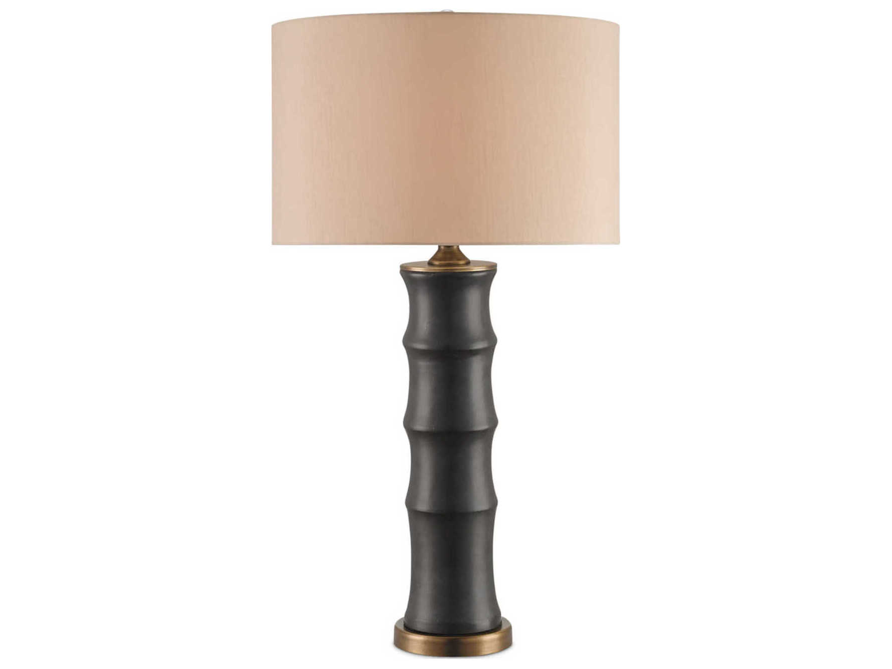 Currey & Company Roark Matte Black antique Brass Table Lamp