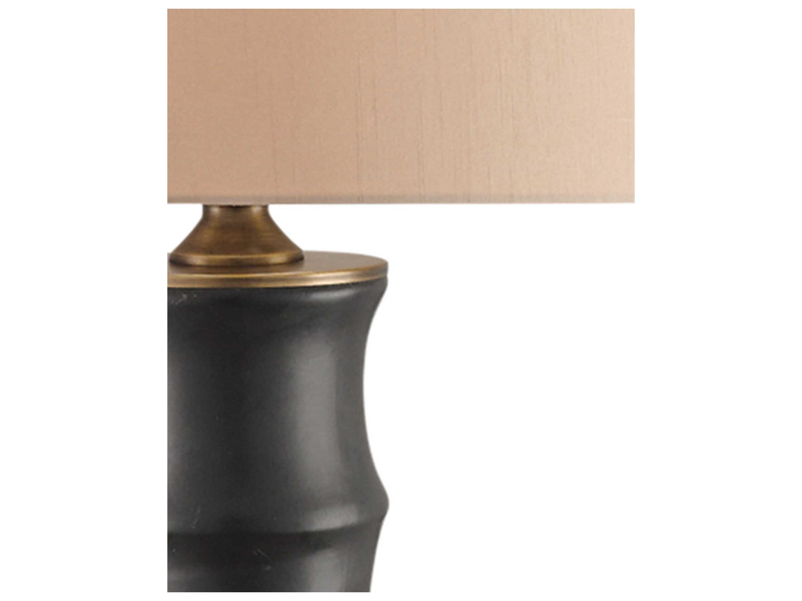 Currey & Company Roark Matte Black antique Brass Table Lamp