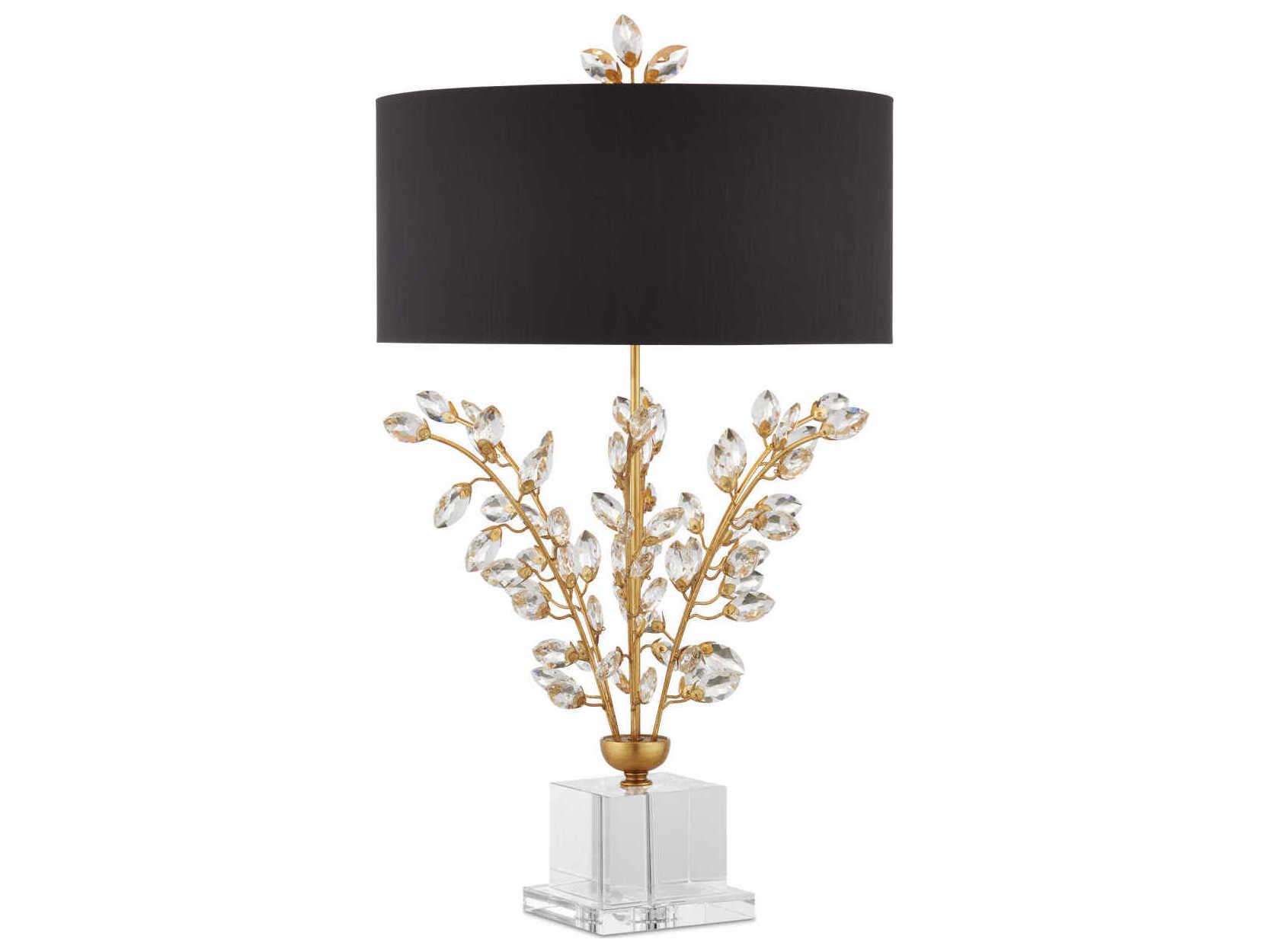 Currey & Company Forget-Me-Not Chinois Gold Leaf clear Buffet Lamp