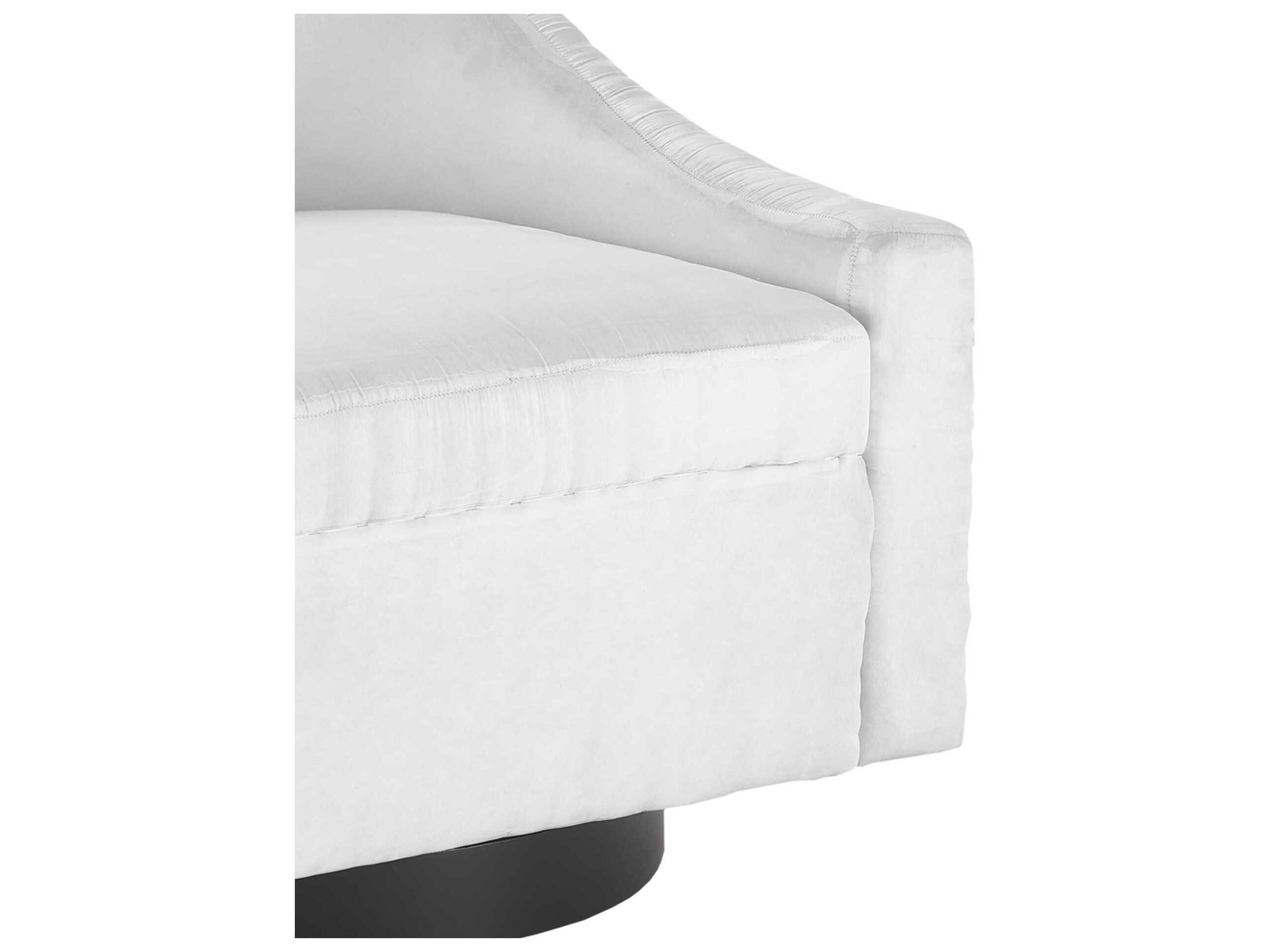 Currey & Company Pryce Swivel White Fabric Accent Chair