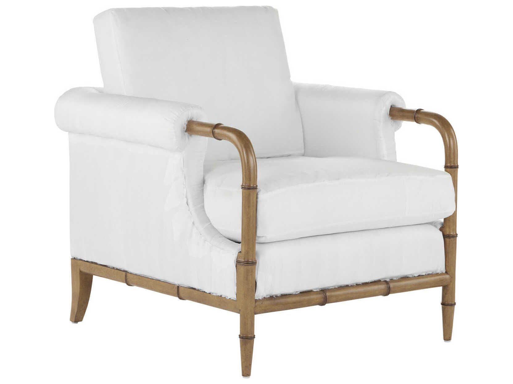 Currey & Company Merle White Fabric Accent Chair