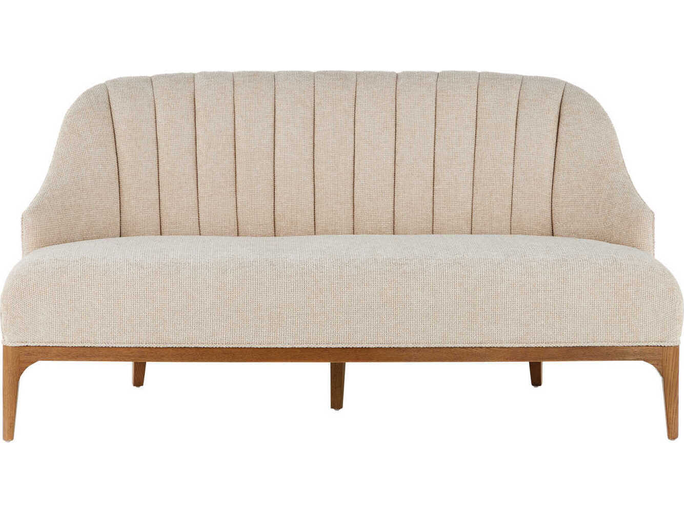 Currey & Company Inga Morel Brown White Upholstered Loveseat