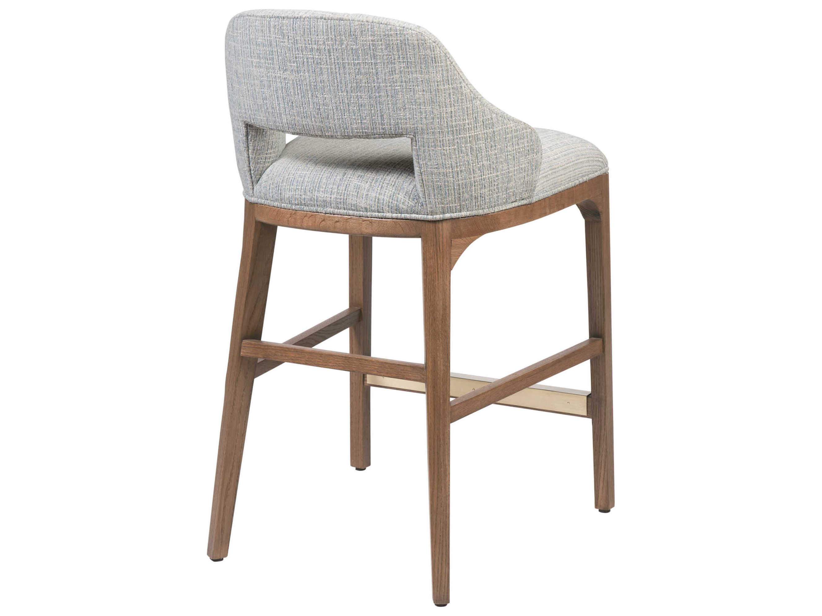 Currey & Company Inga Upholstered Oak Wood Counter Stool