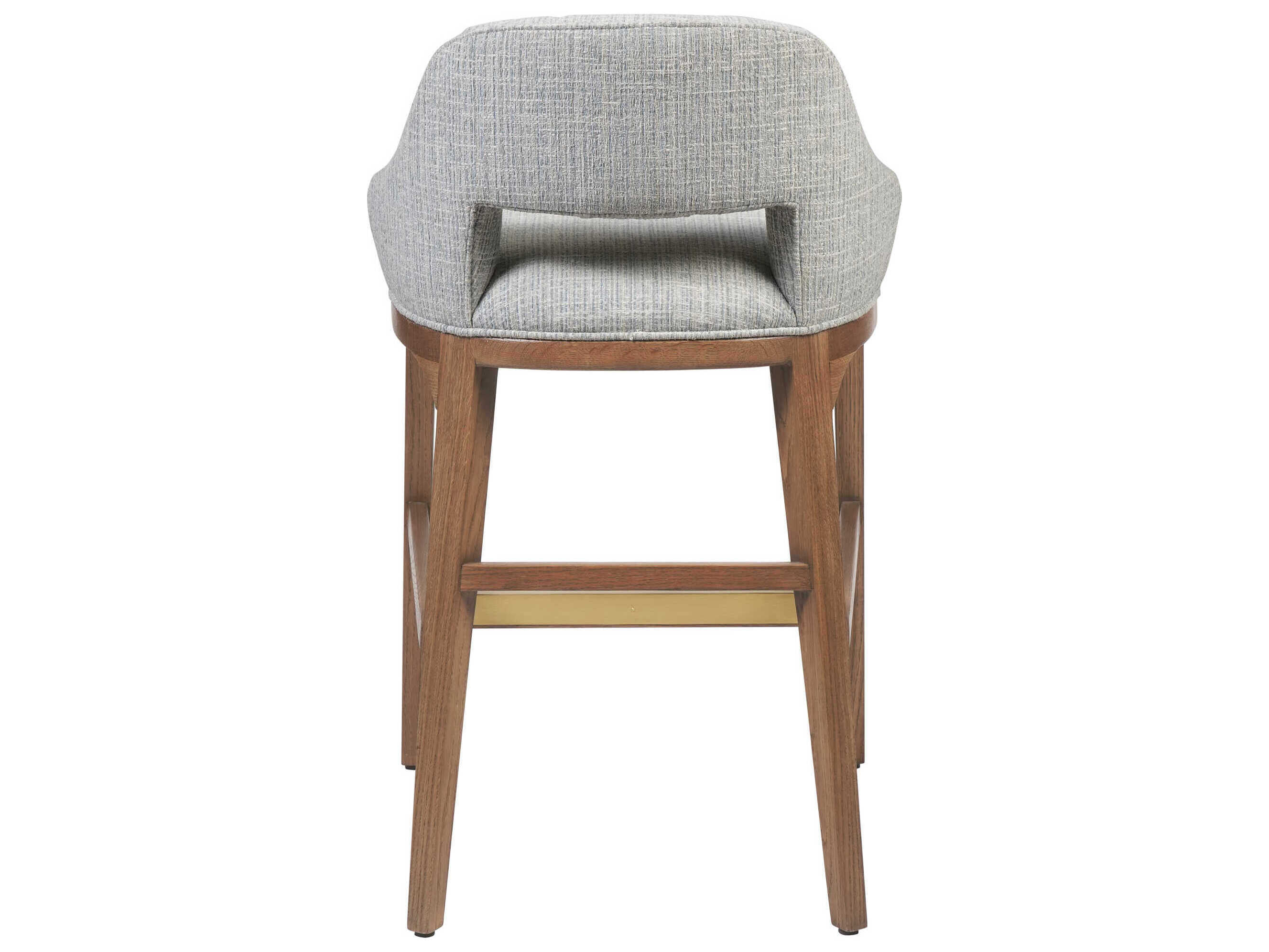 Currey & Company Inga Upholstered Oak Wood Counter Stool
