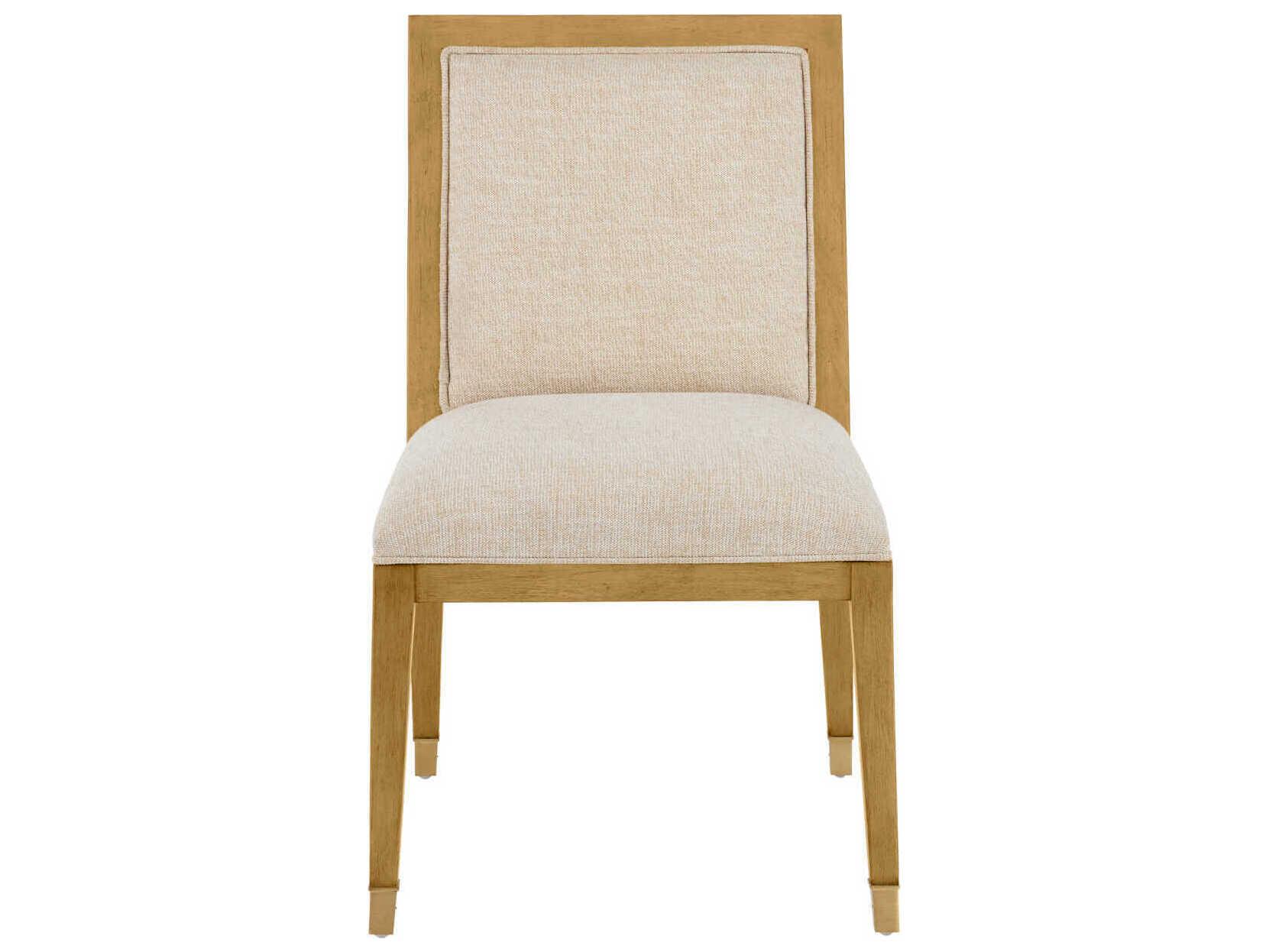 Currey & Company Santos Mahogany Wood Brown Upholstered Side Dining Chair