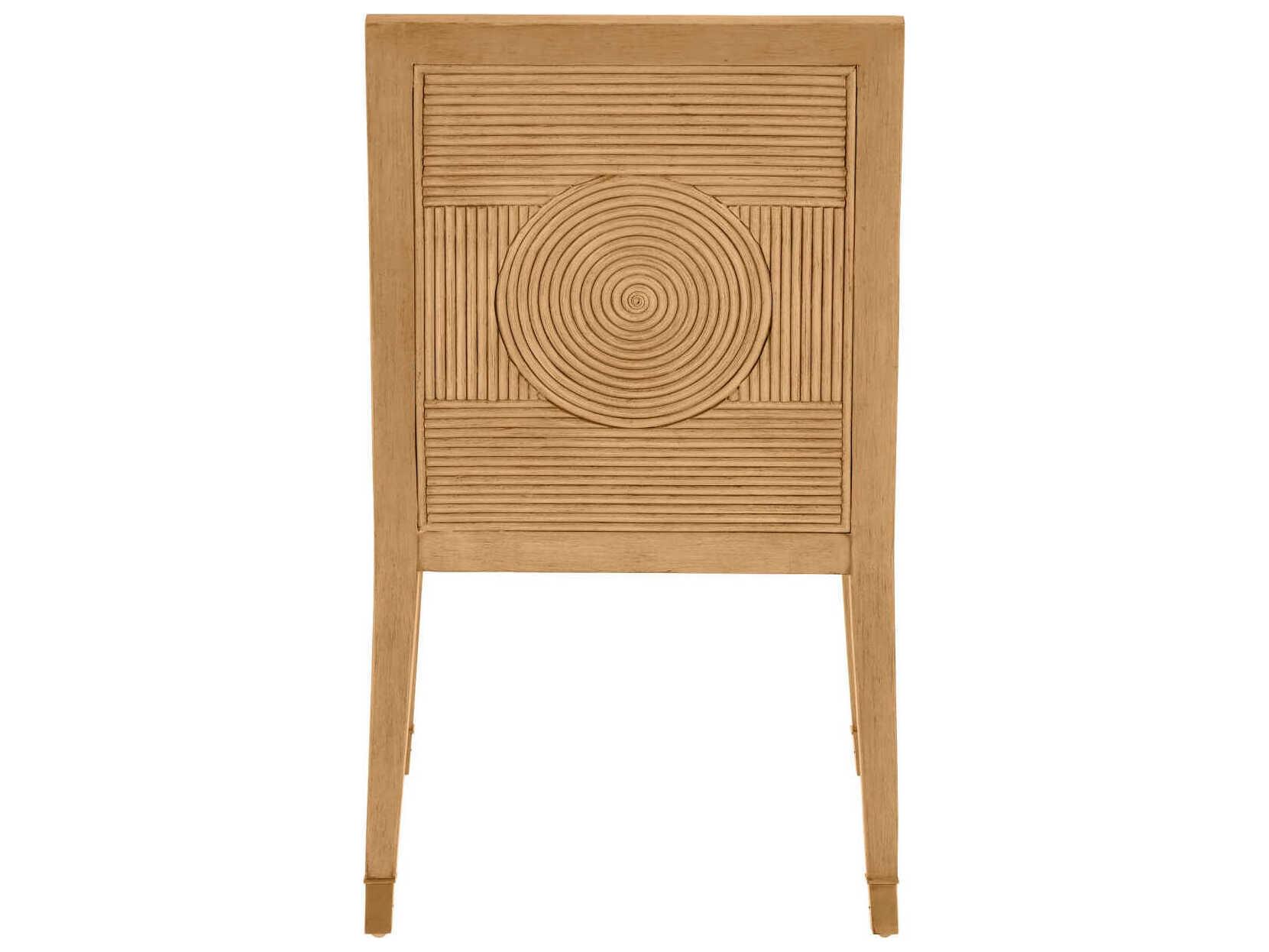 Currey & Company Santos Mahogany Wood Brown Upholstered Side Dining Chair