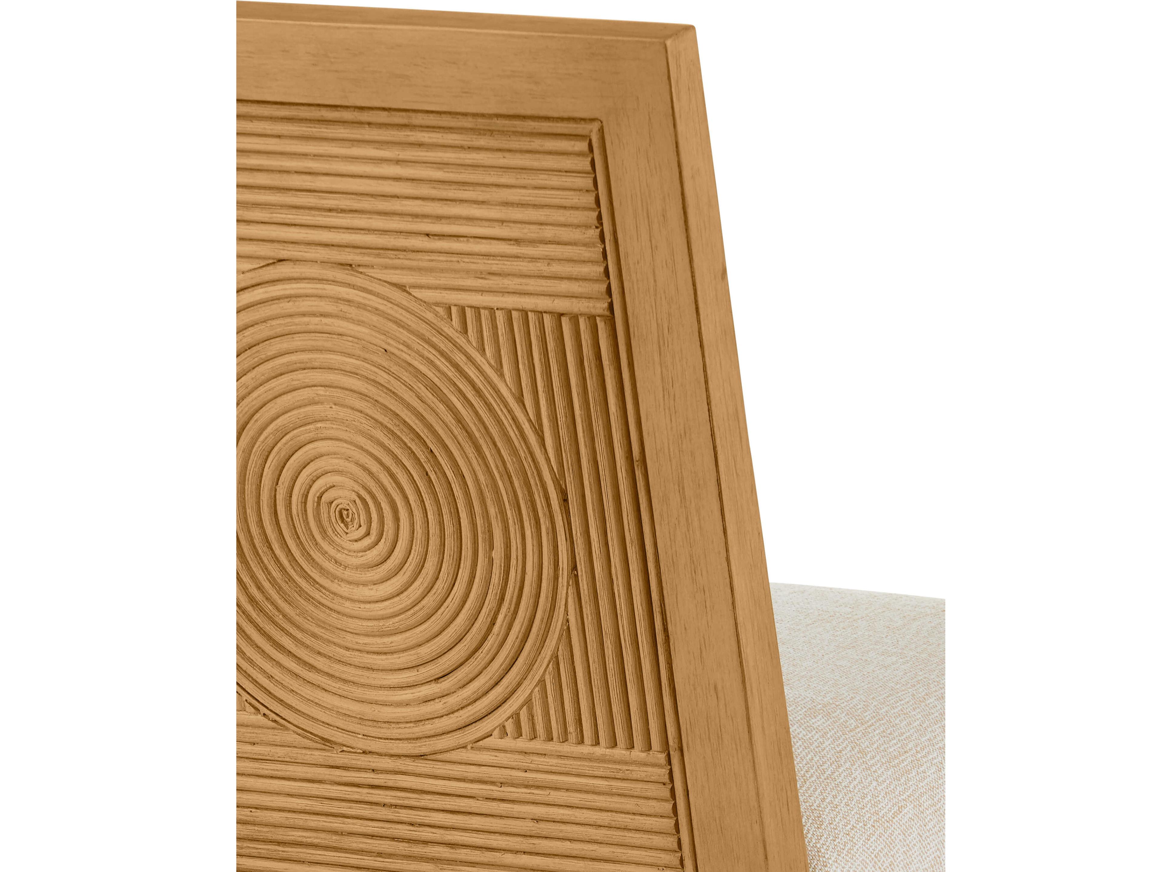 Currey & Company Santos Sea Sand Uv Liller Malt Satin Brass Upholstered Mahogany Wood Bar Stool