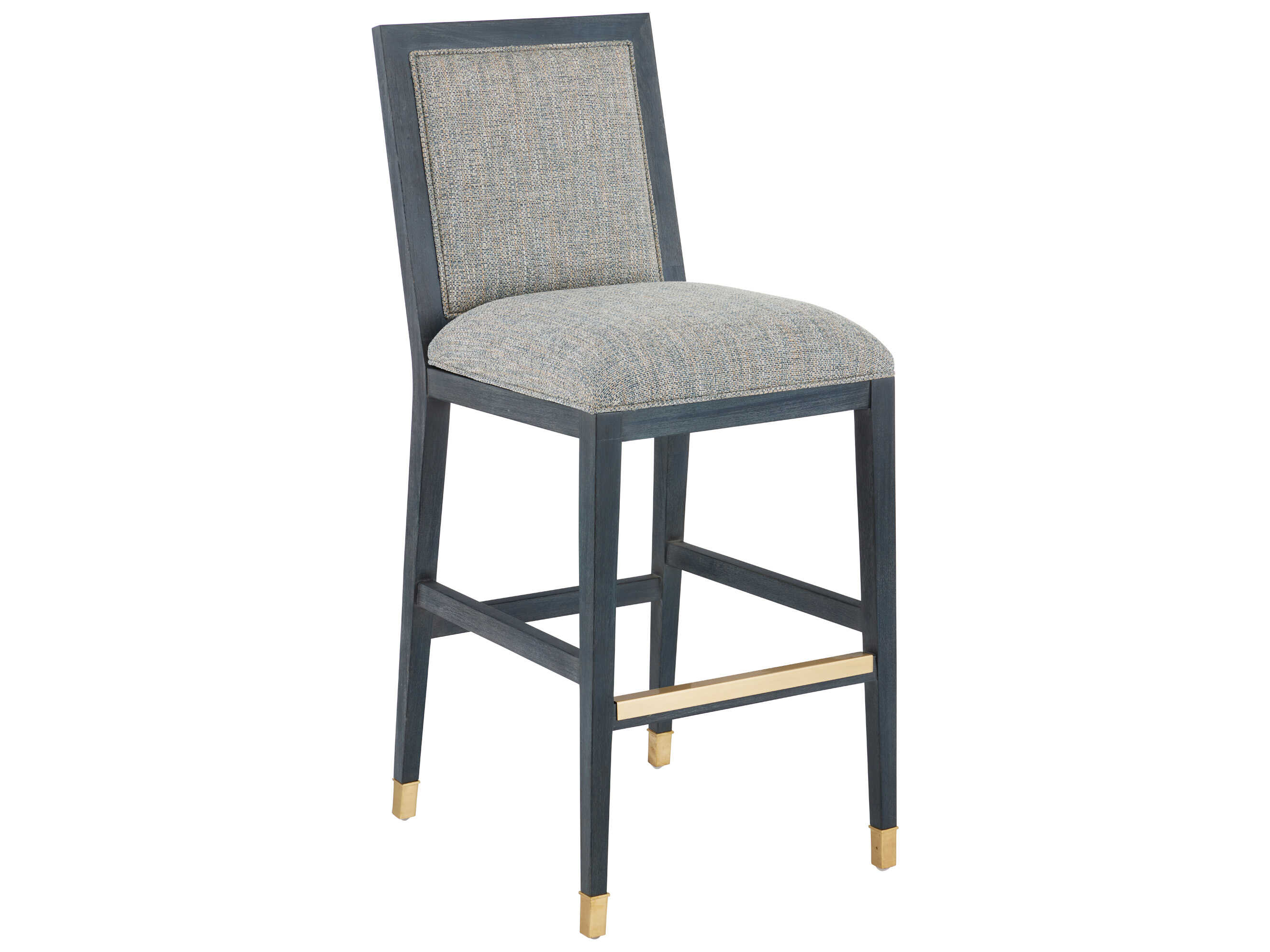 Currey & Company Santos Upholstered Mahogany Wood Bar Stool