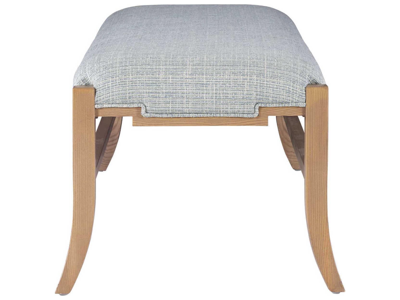 Currey & Company Melanie 58" Blonde Ash Wood Brown Upholstered Accent Bench
