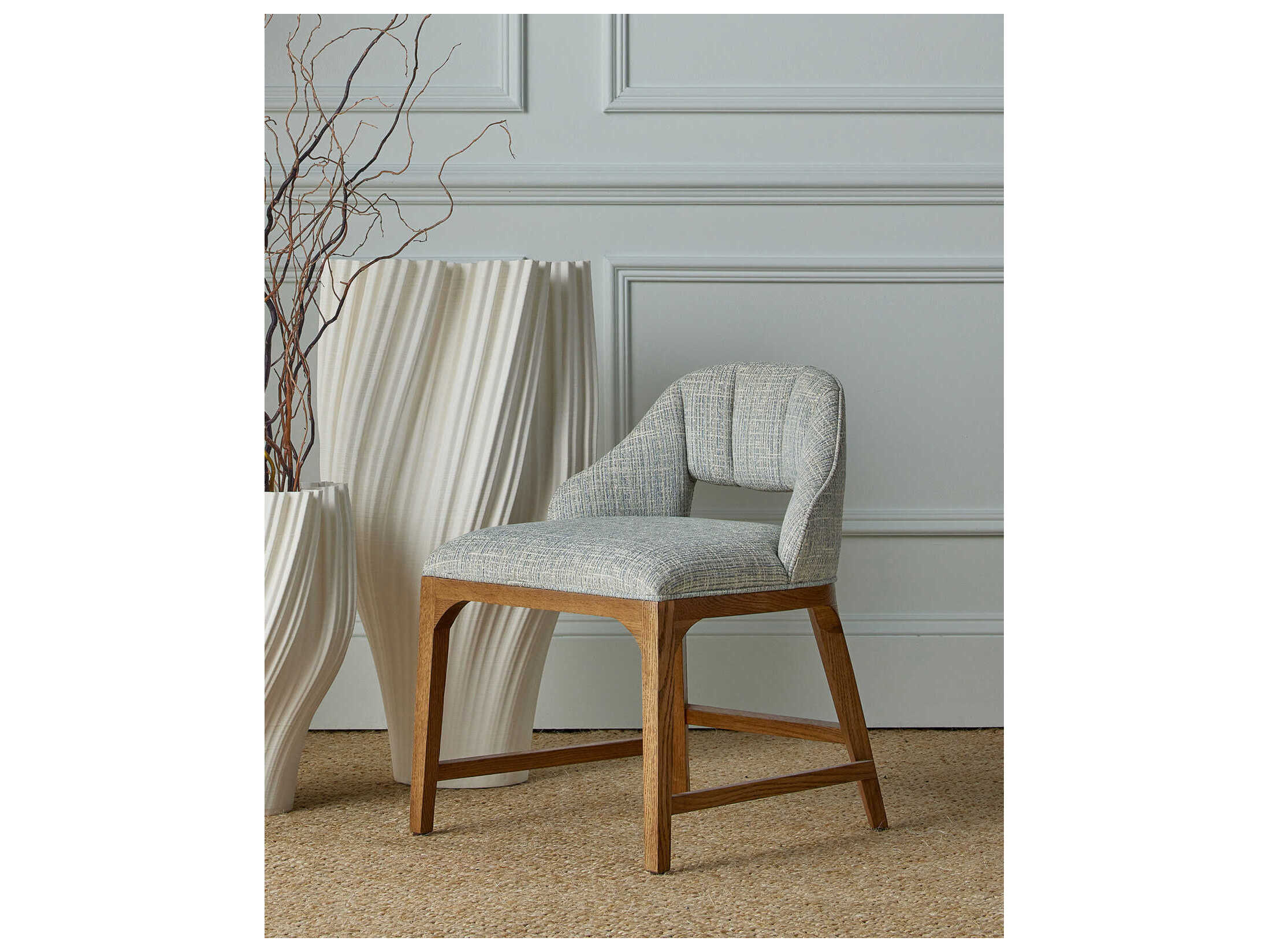 Currey & Company Inga Gray Accent Chair