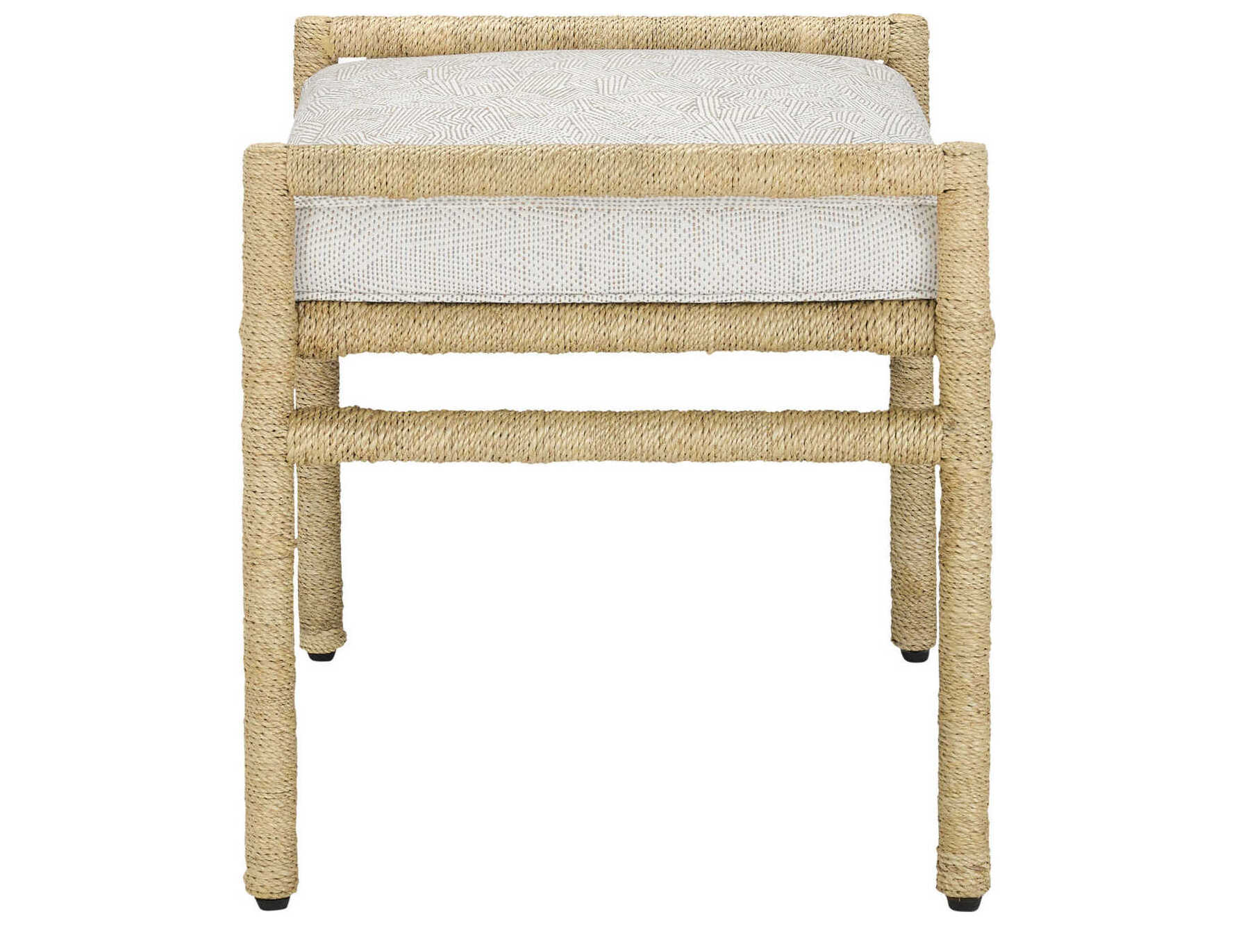 Currey & Company Olisa Natural Brown Upholstered Ottoman