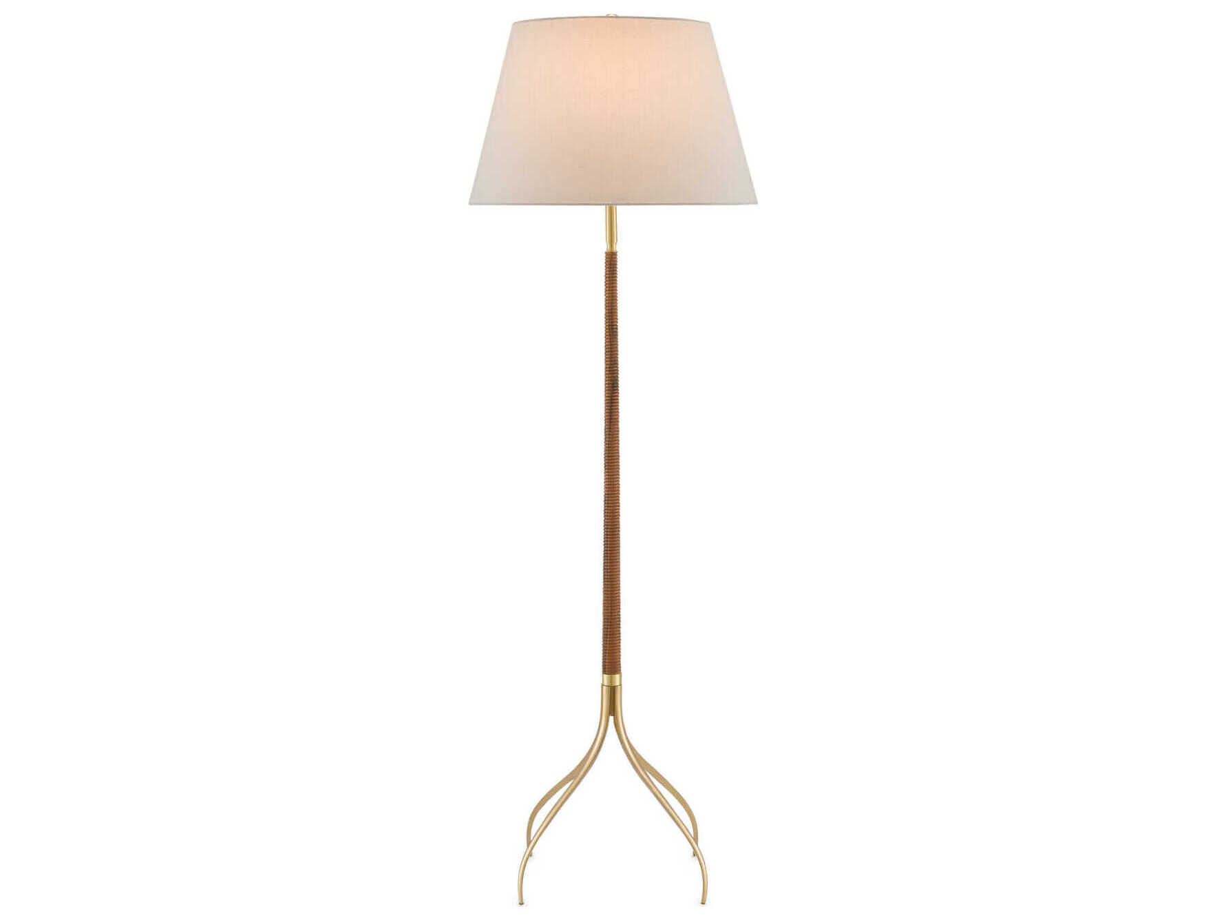 Currey & Company Circus Natural Brushed Brass Floor Lamp