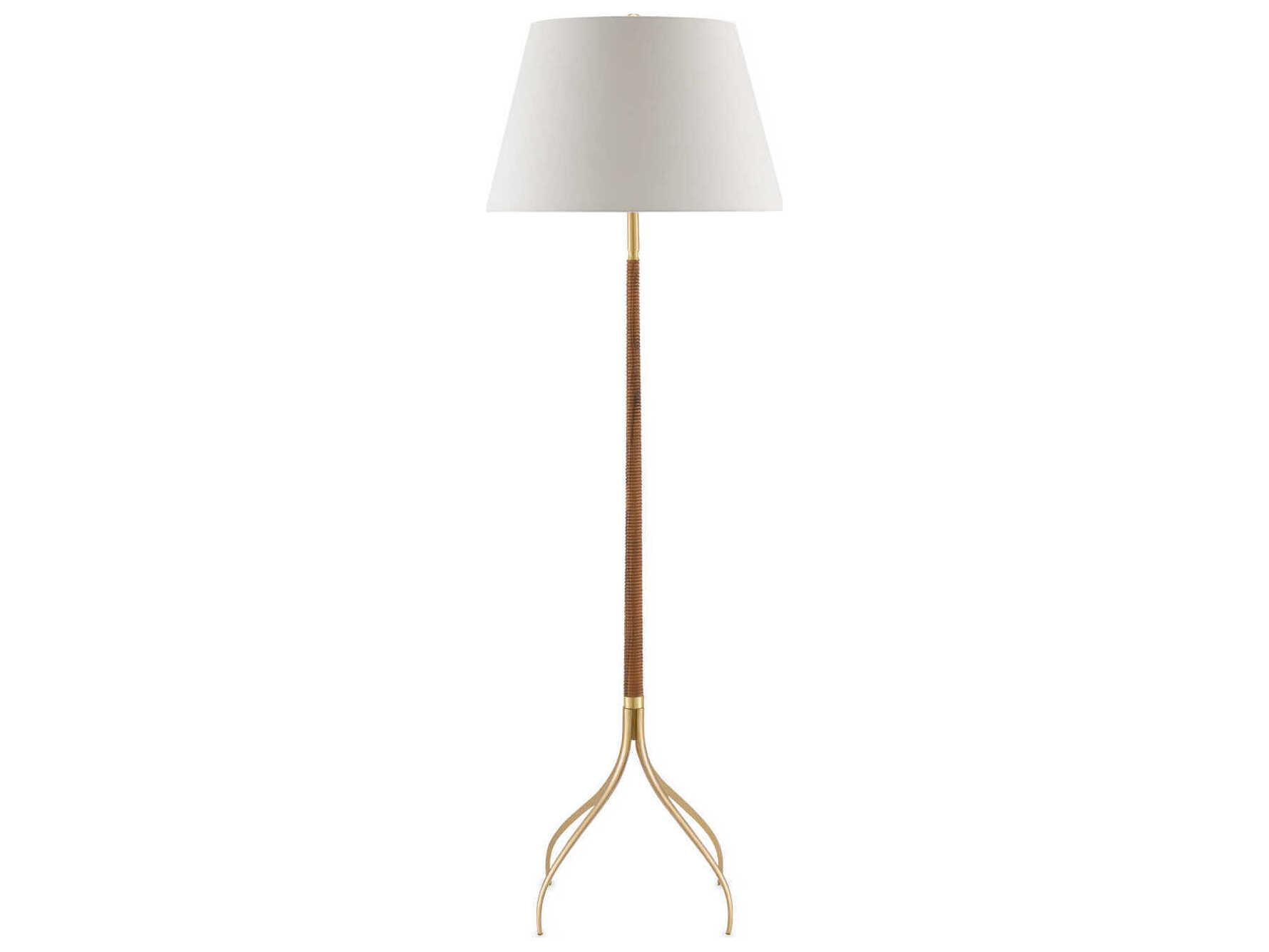 Currey & Company Circus Natural Brushed Brass Floor Lamp