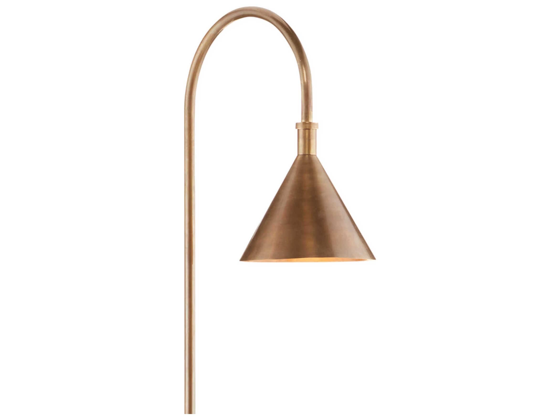 Currey & Company Vision Vintage Brass Black Floor Lamp