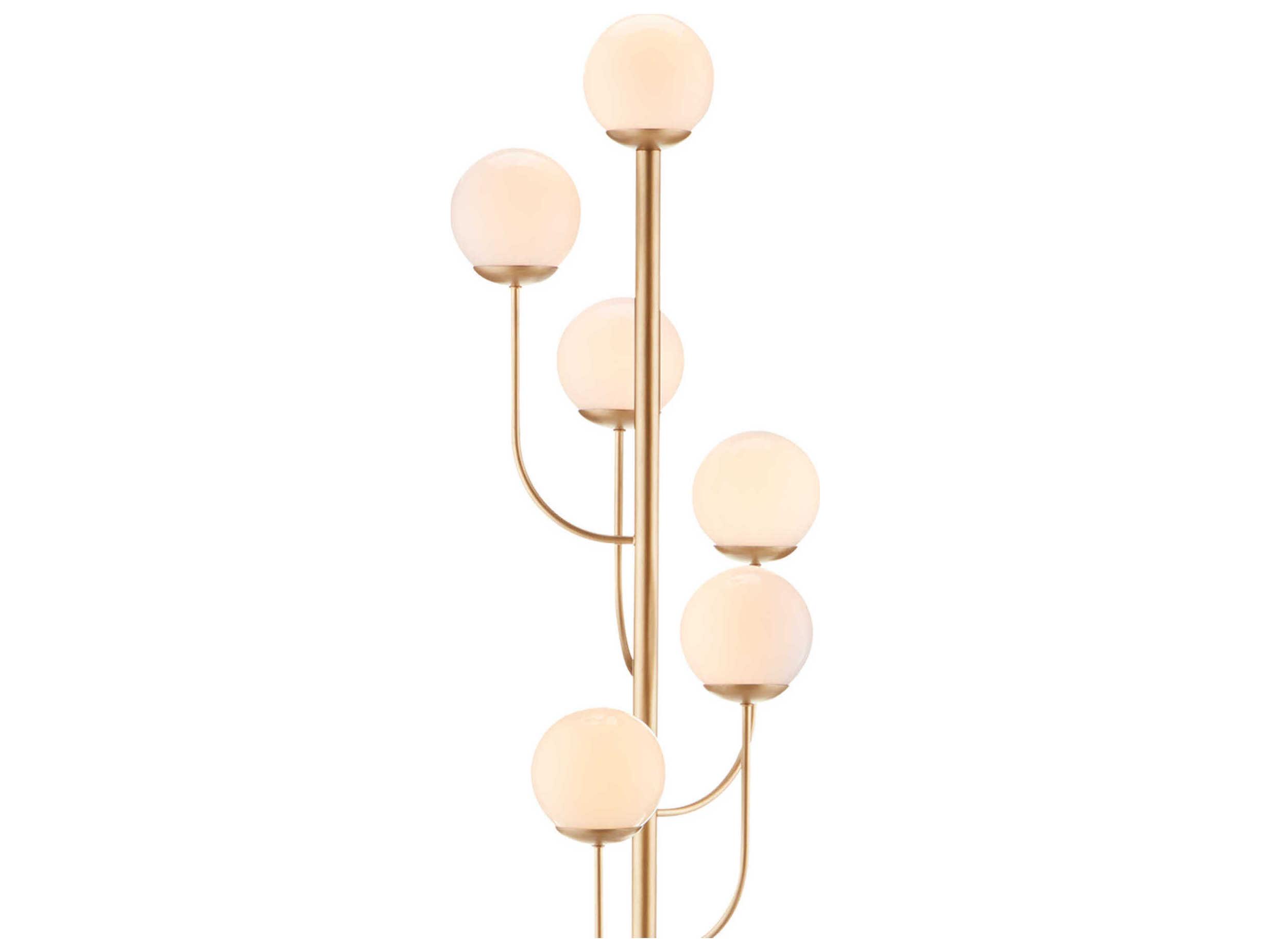 Currey & Company Farnsworth Brass Glass Floor Lamp