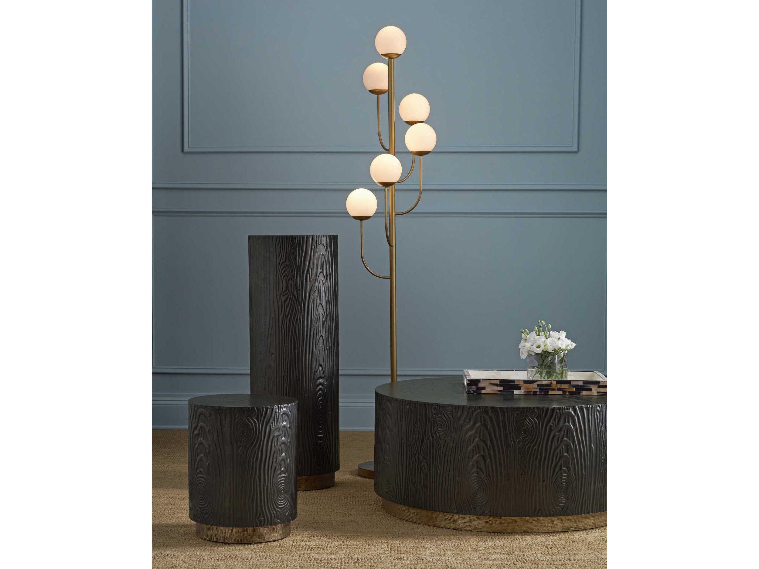 Currey & Company Farnsworth Brass Glass Floor Lamp