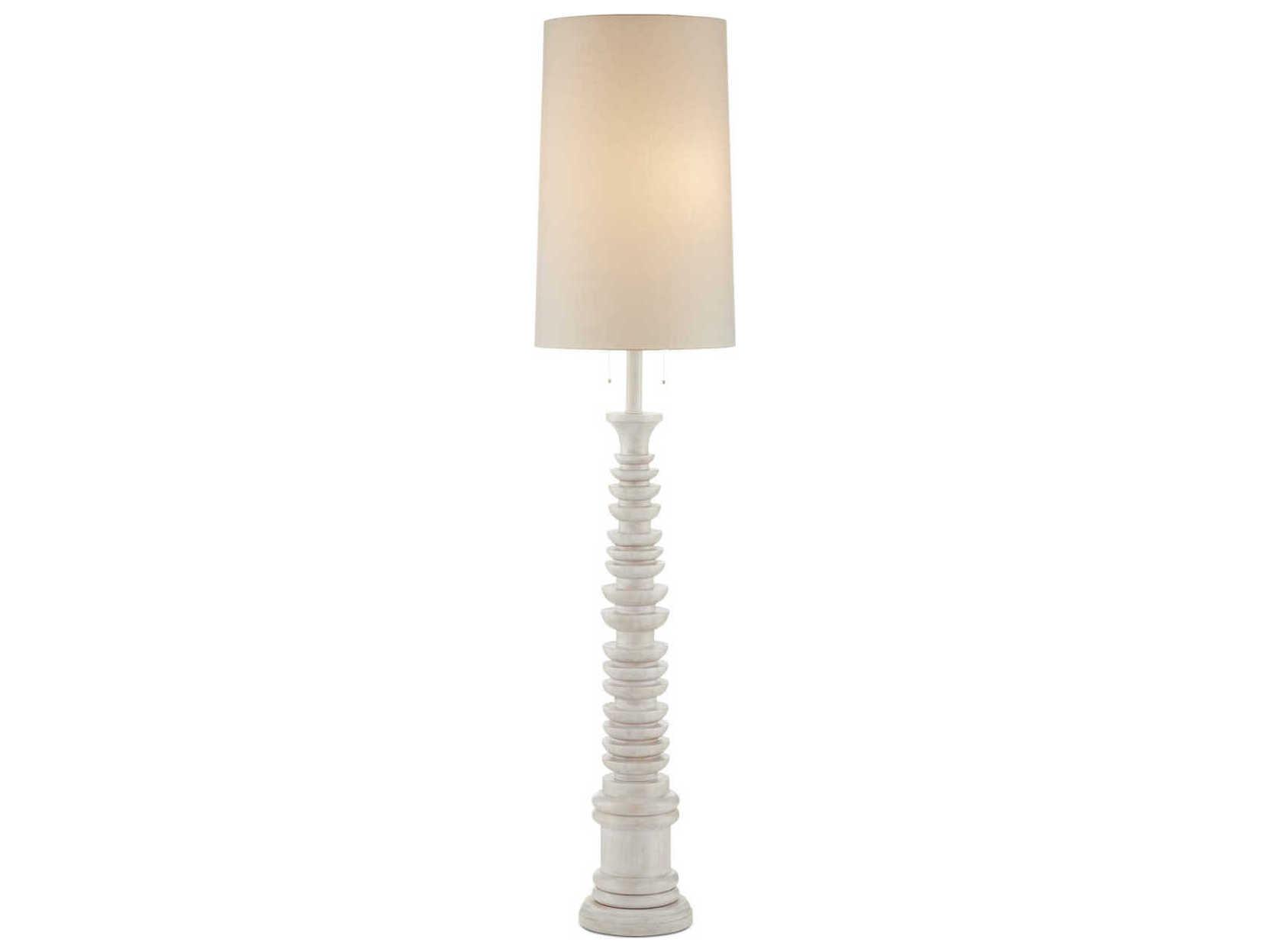 Currey & Company Malayan Whitewash Floor Lamp